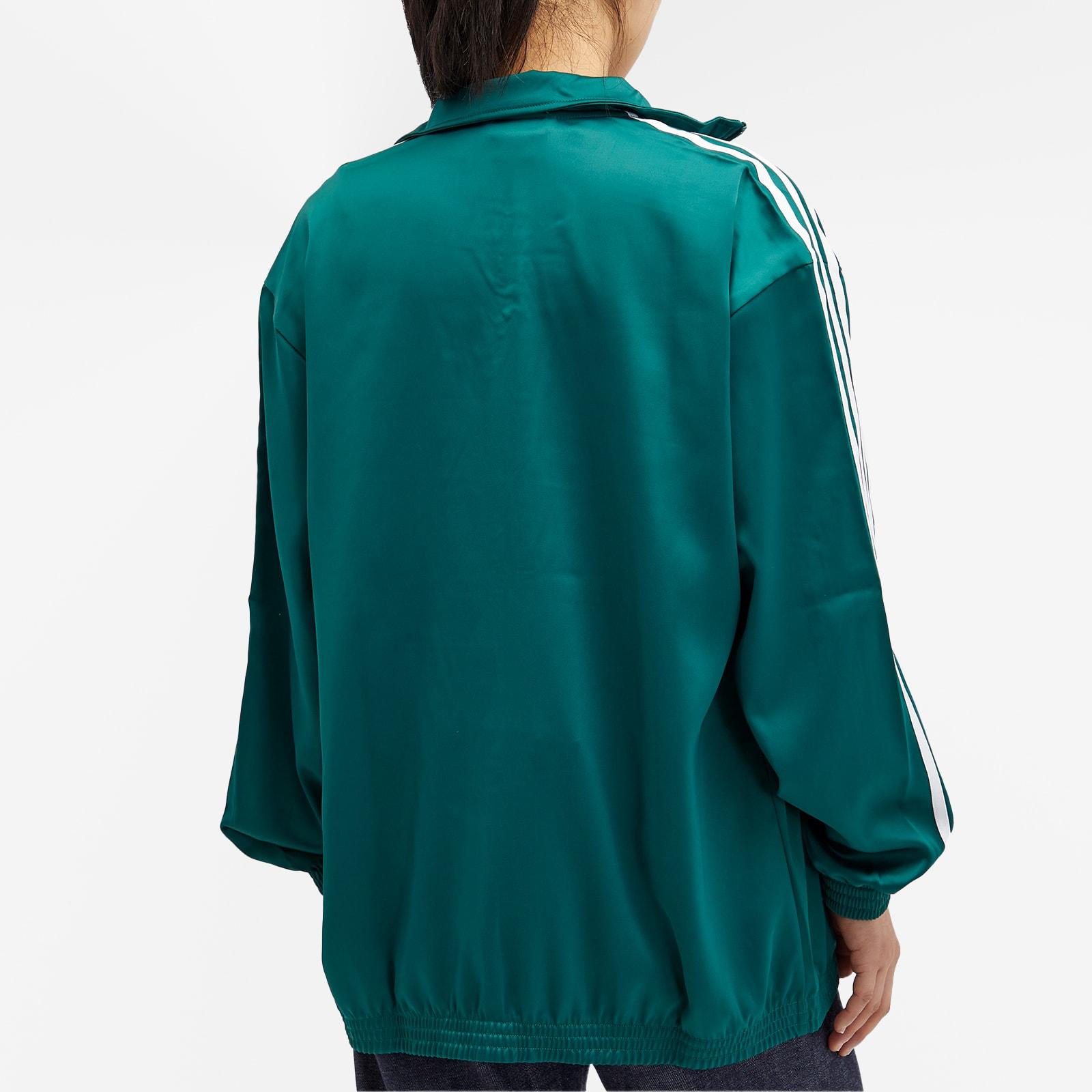◆adidas◆ satin track top green IP0699 Adidas Women's Satin Track Top in Collegiate Green adidas