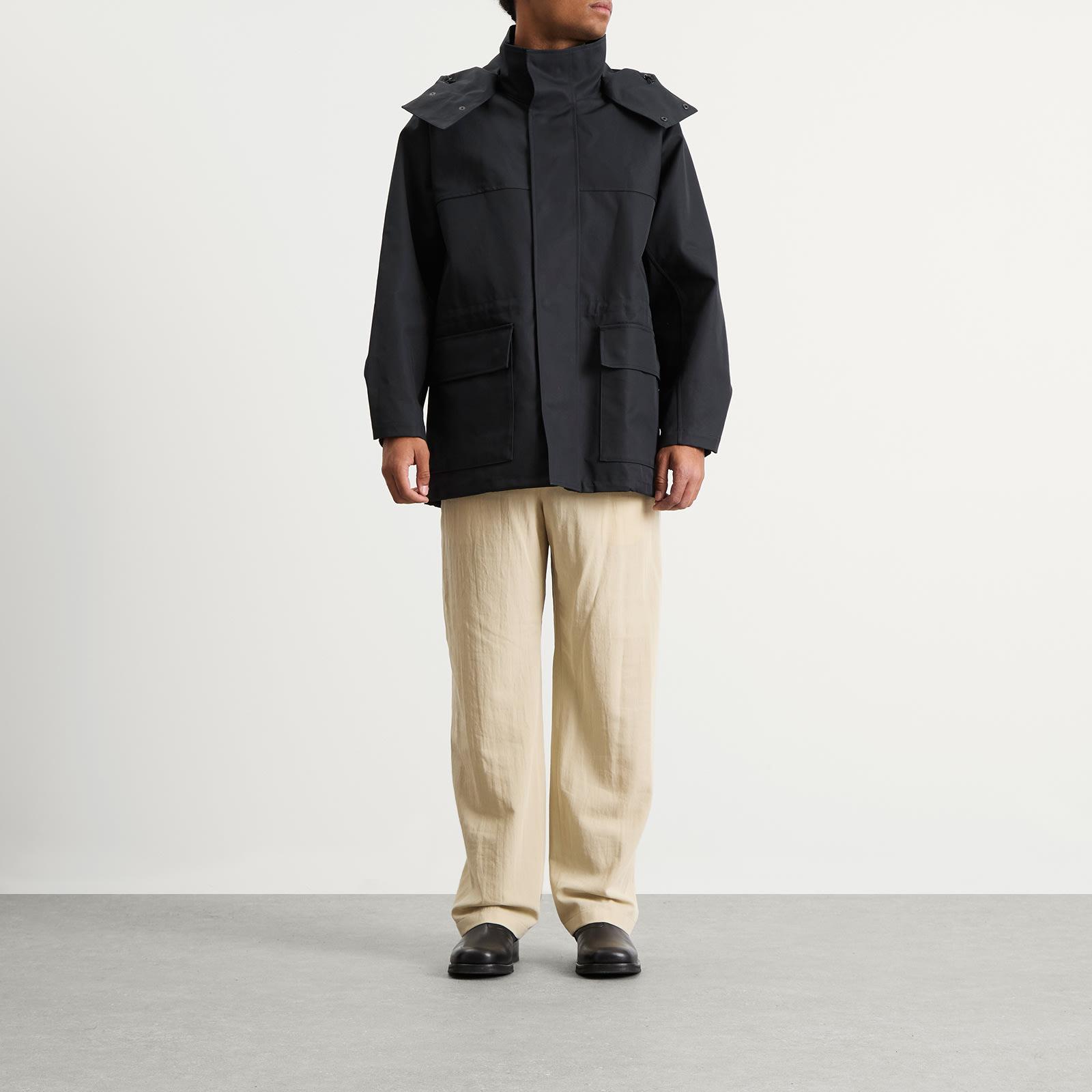 AURALEE High-Density Bonded Cotton Gabardine Blouson in Black for