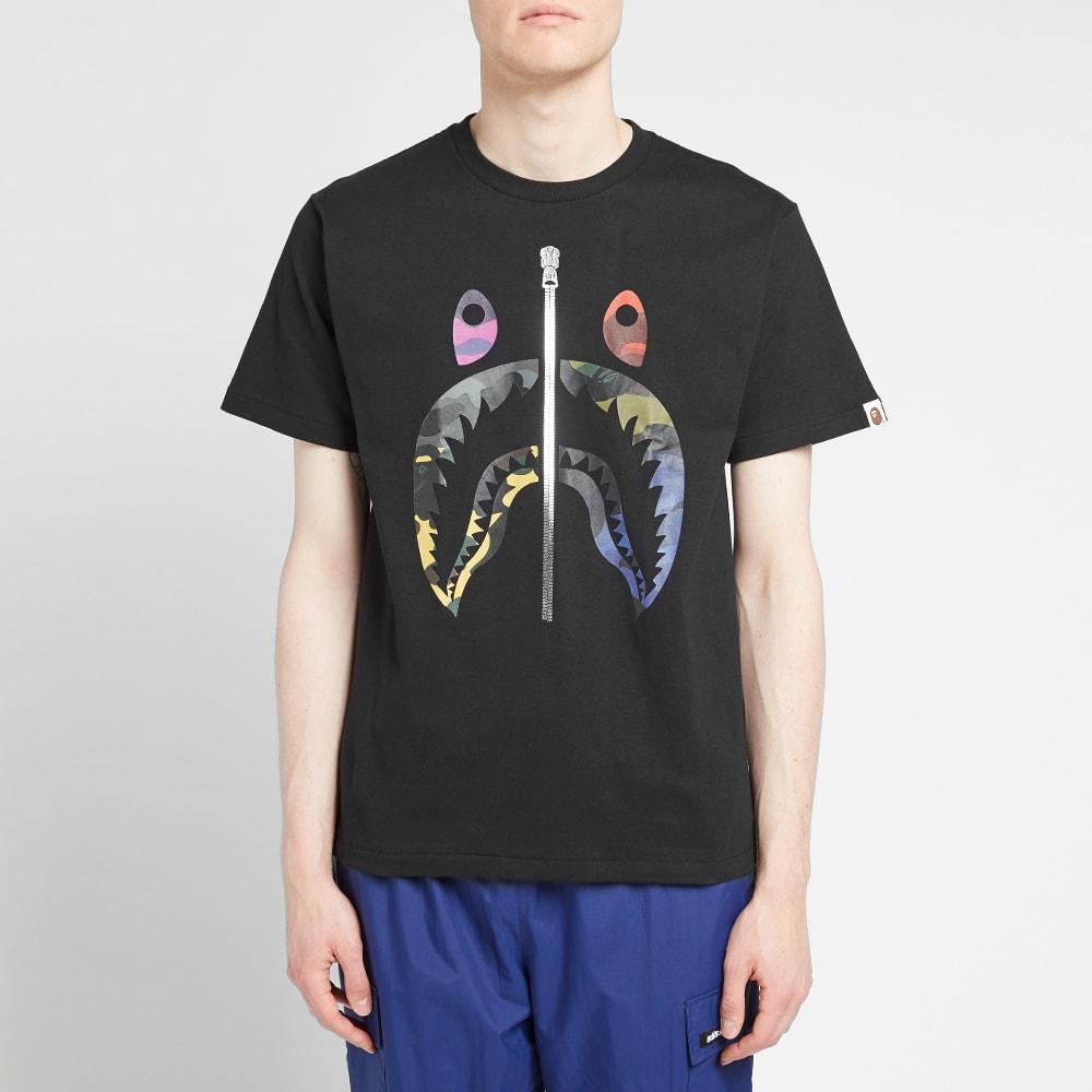 bape mix camo shark tee