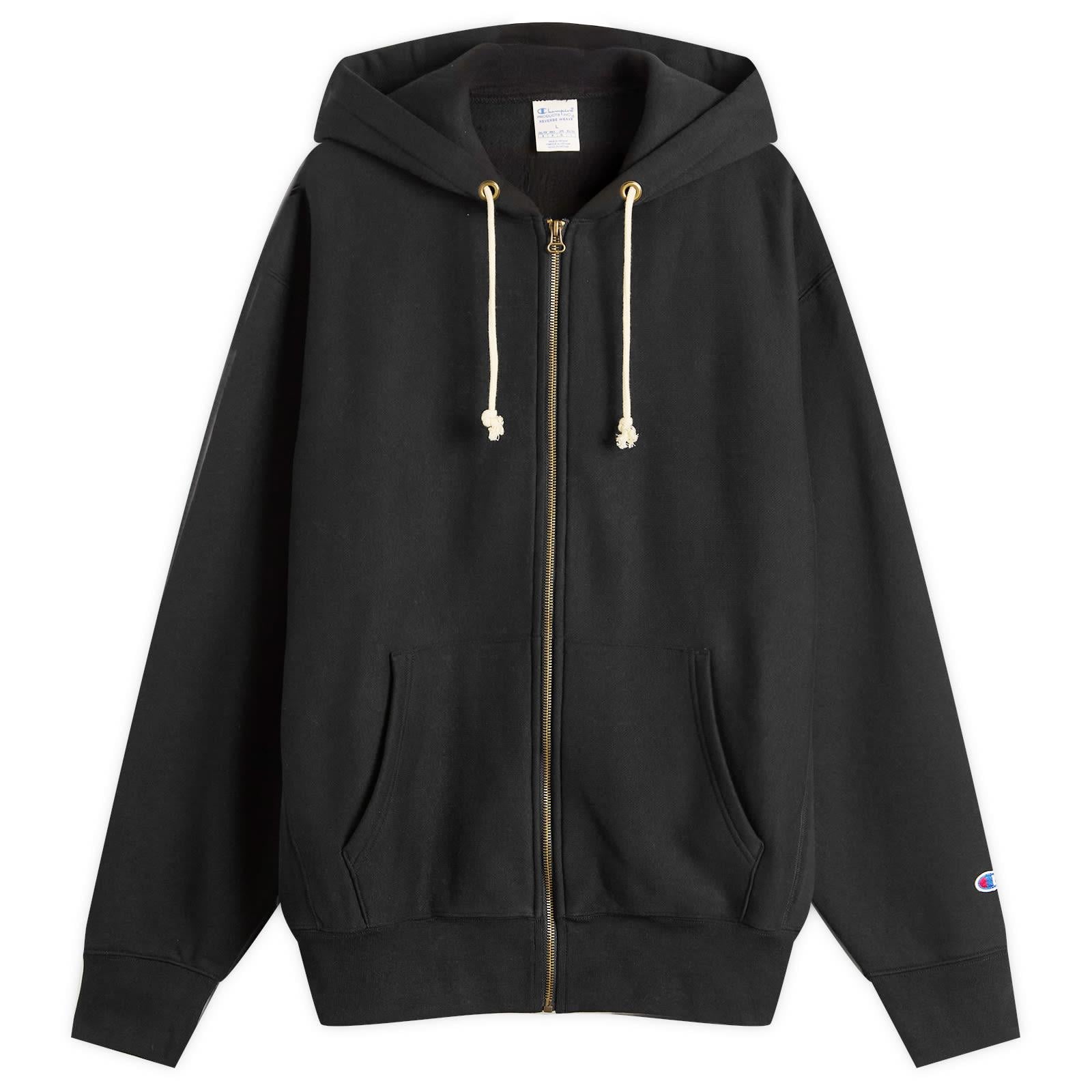 Champion Reverse Weave Fleece Zip Hoodie in Black for Men | Lyst UK