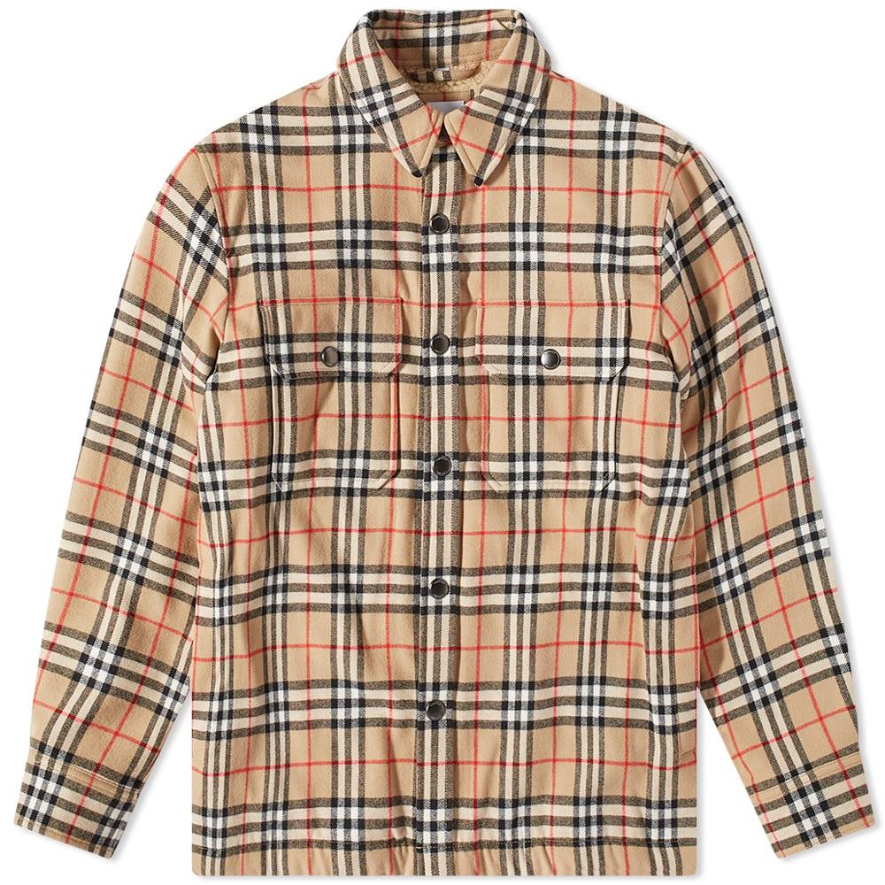 Burberry Calmore Wool Check Shirt Jacket in Brown for Men | Lyst