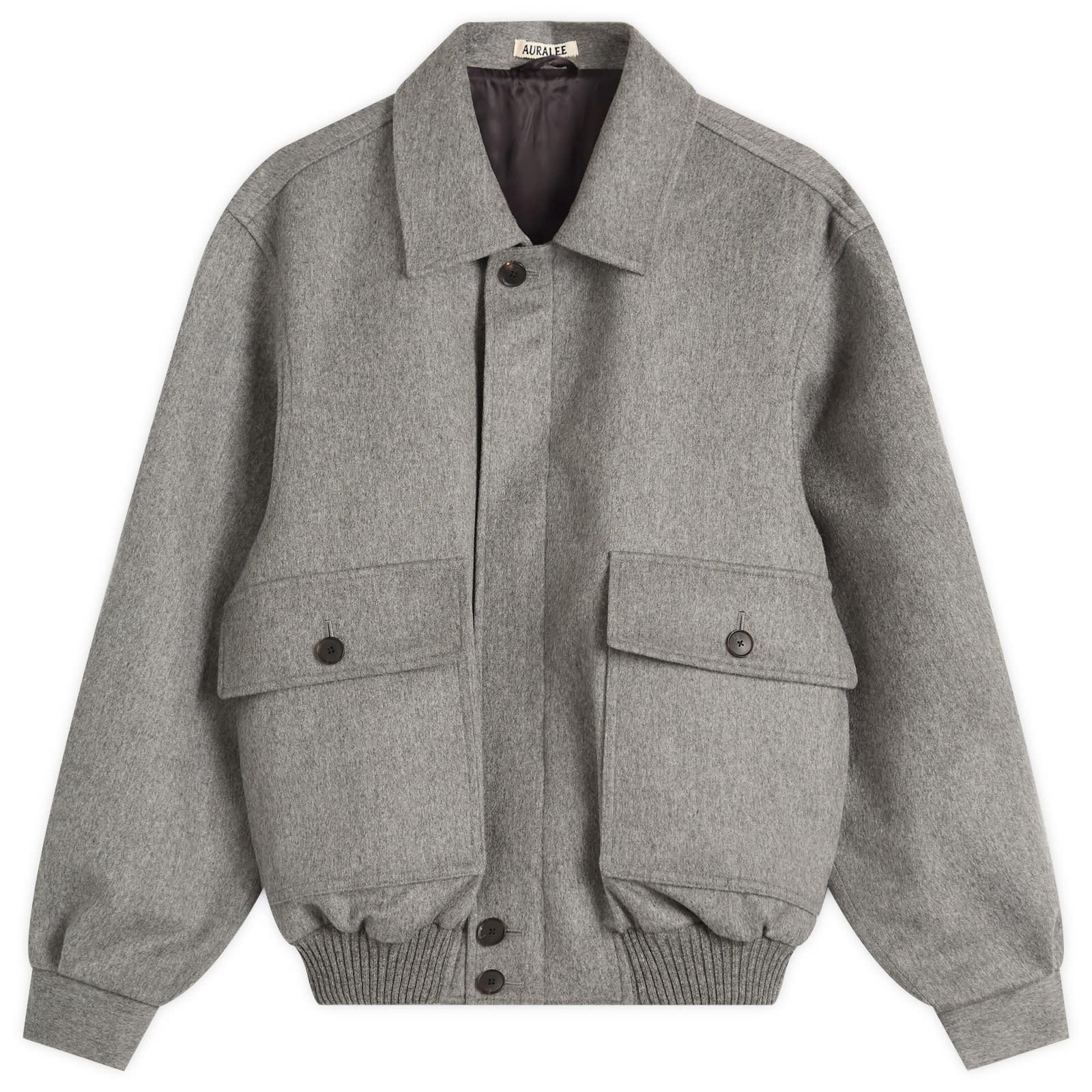 ジャケット・アウター AURALEE 21AW WOOL JERSEY ZIP BLOUSON Tropical Wool Zip Blouson in Dark Khaki