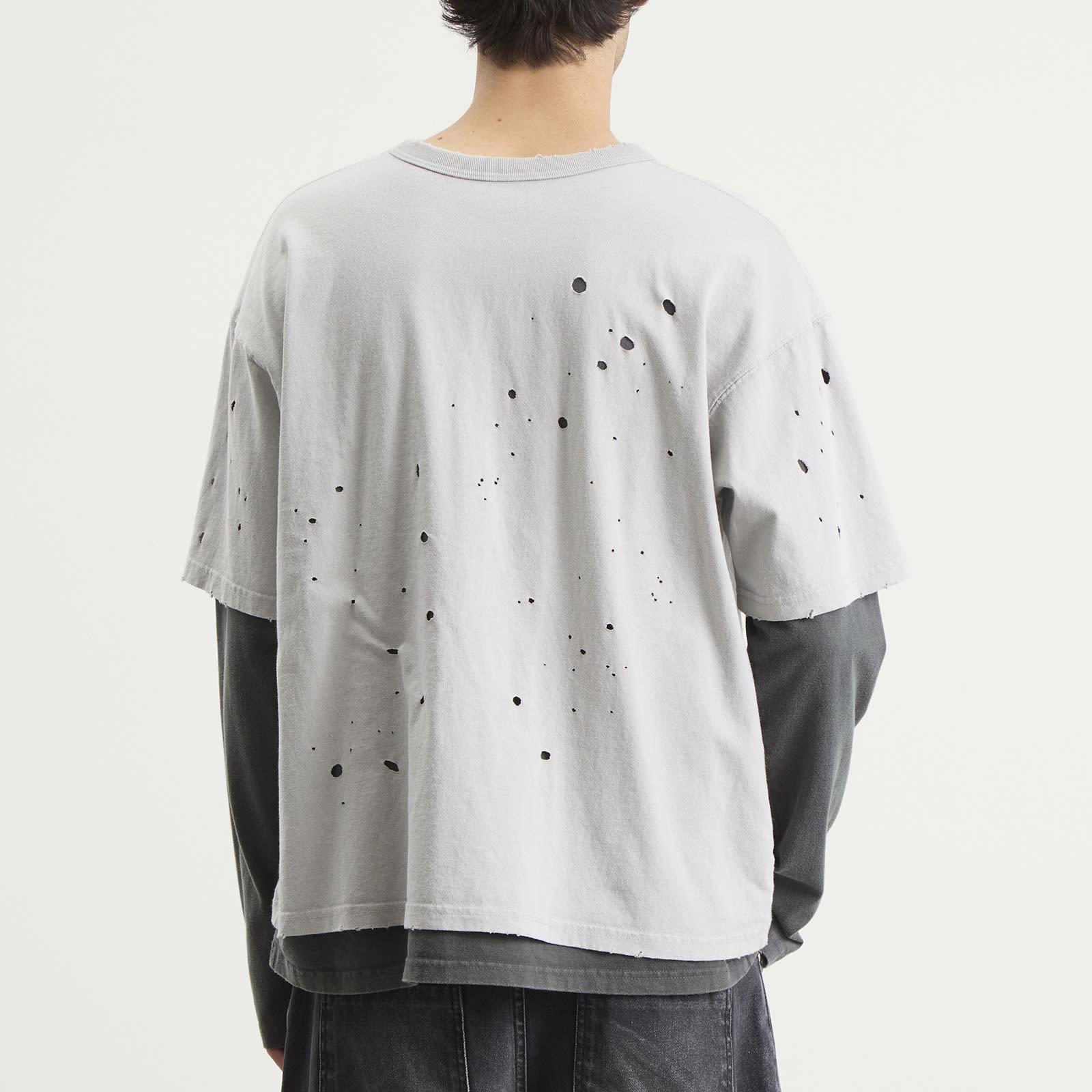 Beams Plus Layered Damage Long Sleeve T-Shirt in Gray for Men | Lyst