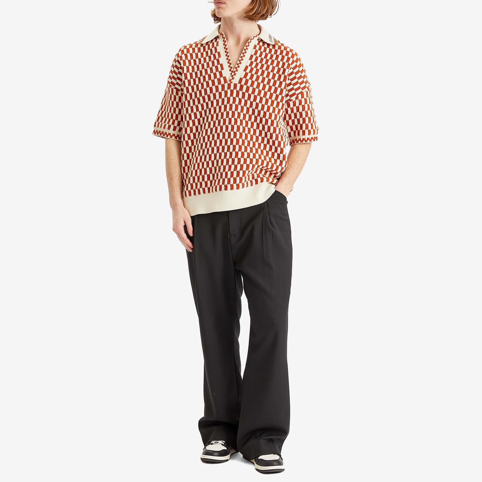 Tシャツ・カットソー AMIRI SS25 CHECKERED OVERSIZED POLO (AMKNPO1057 BURNT ORAN) AMIRI | CHECKERED OVERSIZED POLO