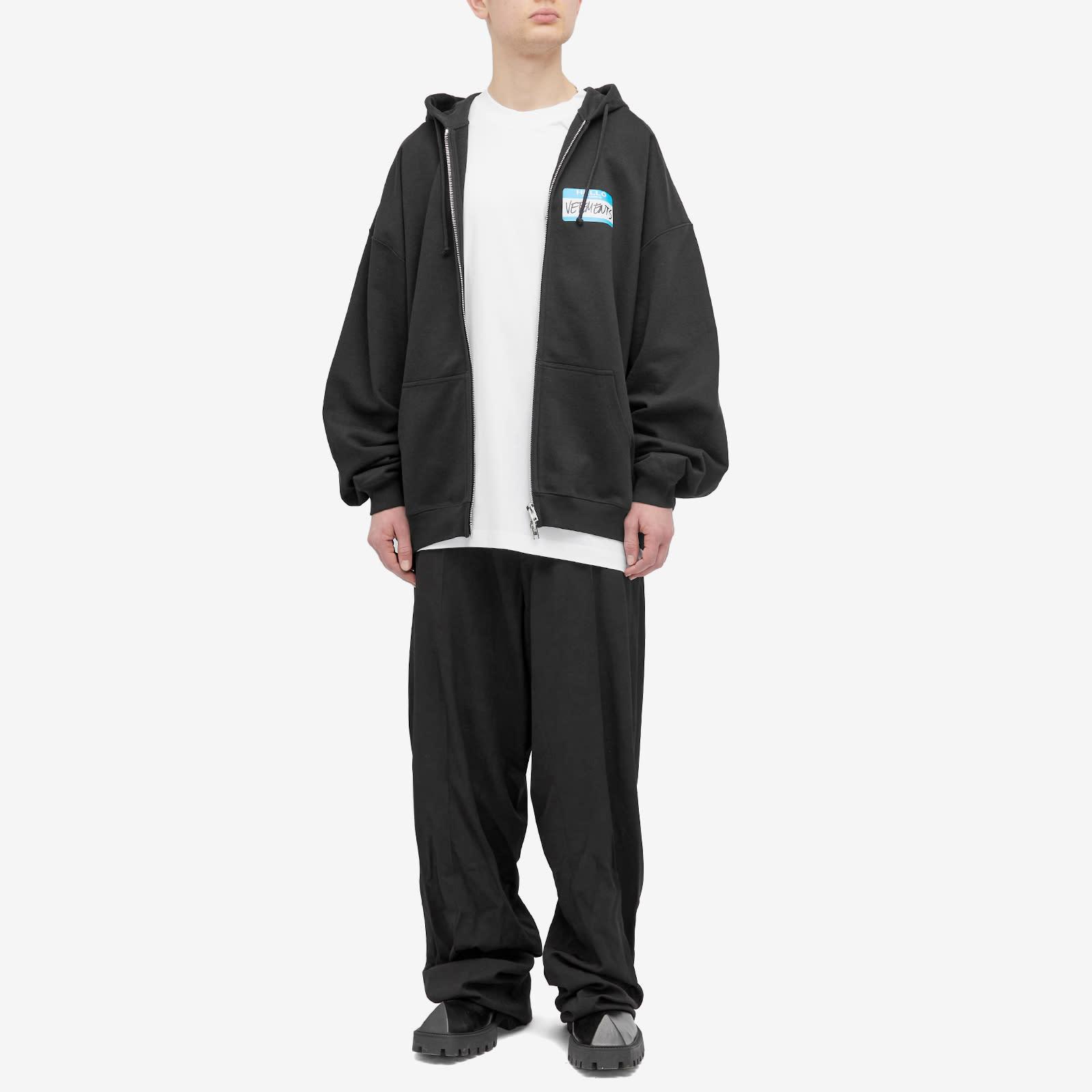 Vetements My Name Is Zip Hoodie in Black for Men | Lyst