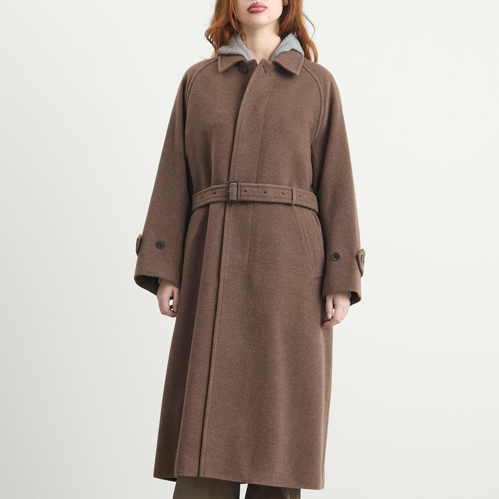 AURALEE Mosser Soutien Collar Coat in Brown | Lyst UK