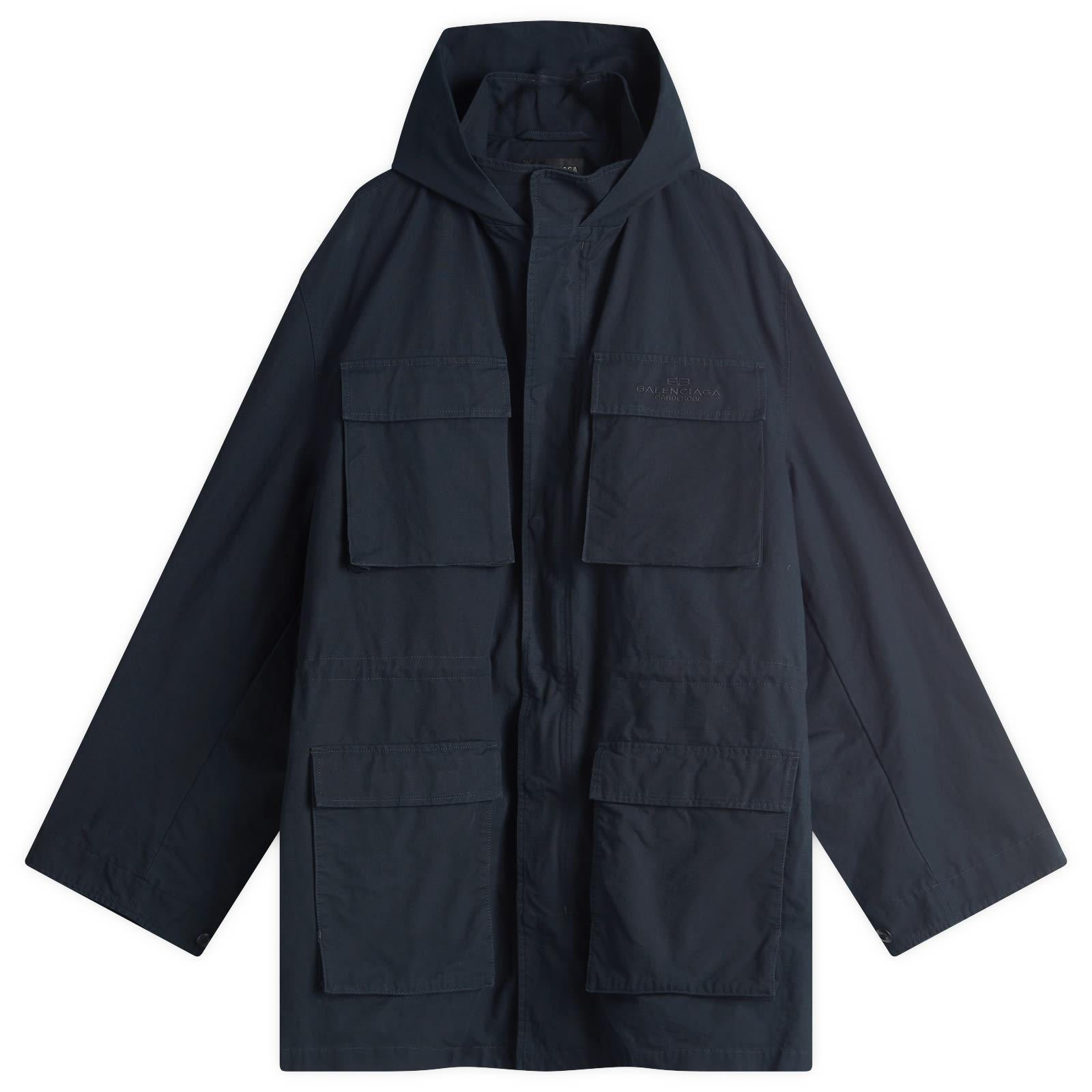 Balenciaga Cotton Ripstop Uniform Parka Jacket in Blue for Men | Lyst