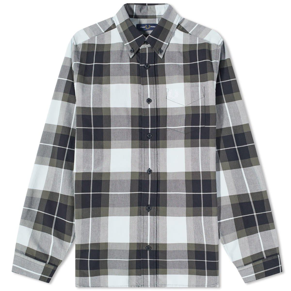 Fred Perry Tartan Shirt in Gray for Men | Lyst