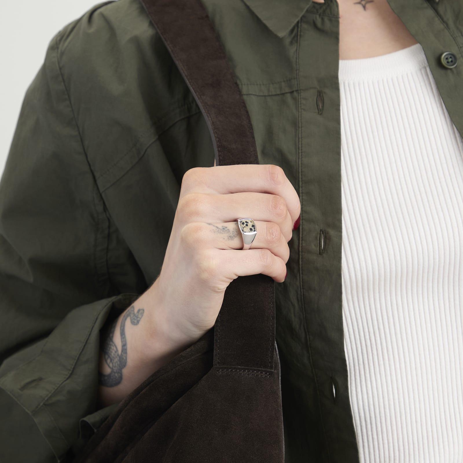 Tom Wood Kay Leopard Jasper Ring Presented By End in Metallic | Lyst