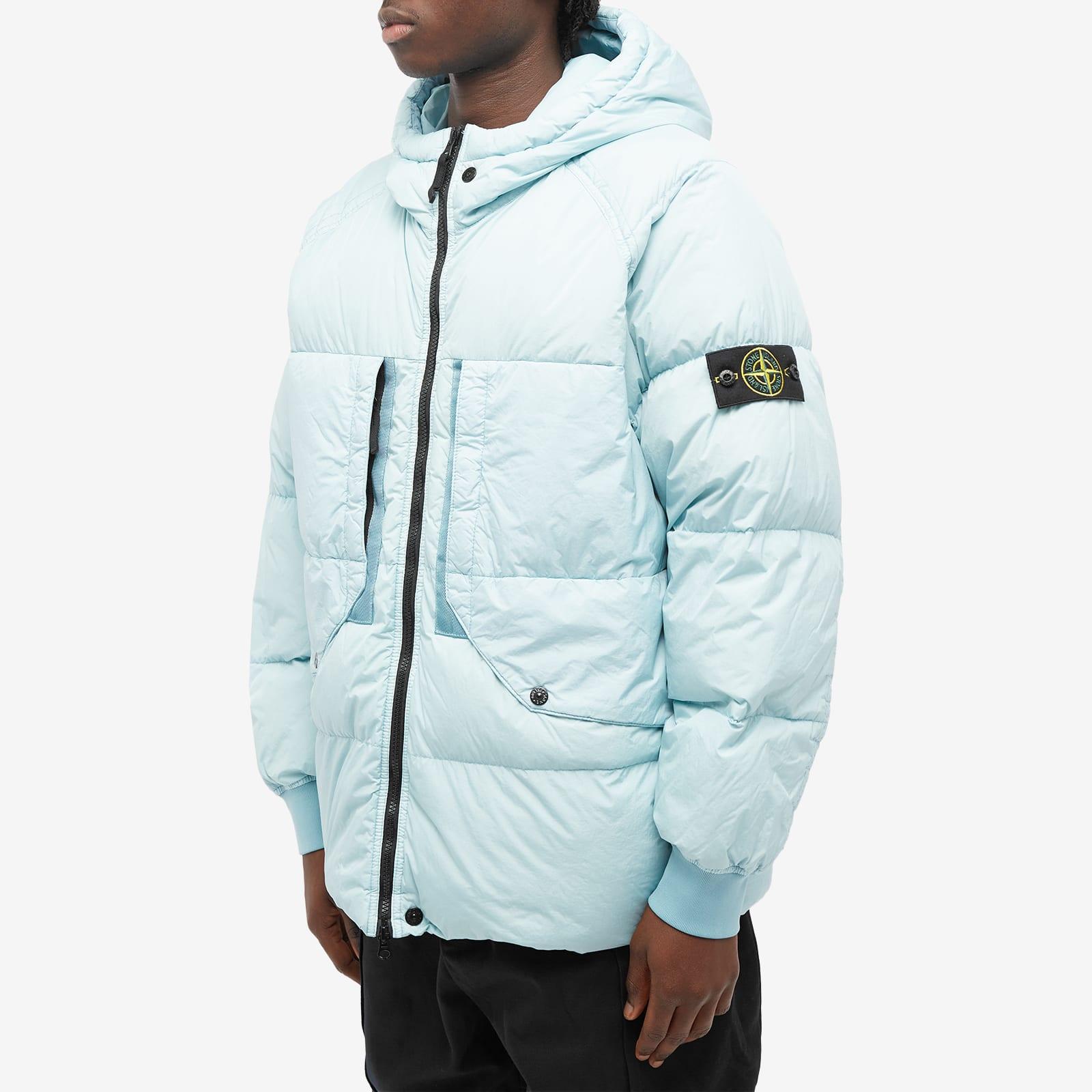 Stone Island Crinkle Reps Hooded Down Jacket in Blue for Men Lyst UK