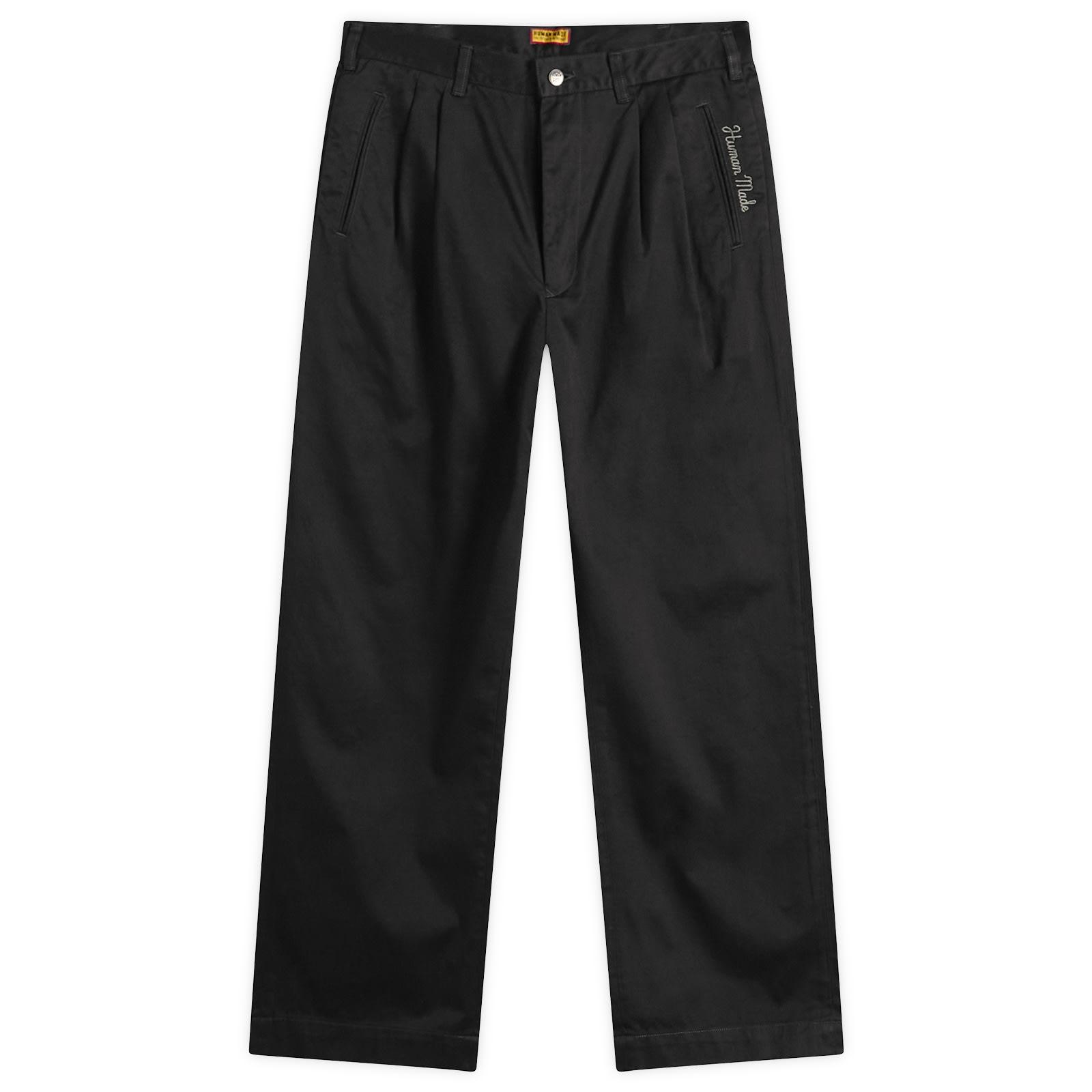 Human Made Double Pleated Wide Chino Pants in Black for Men | Lyst