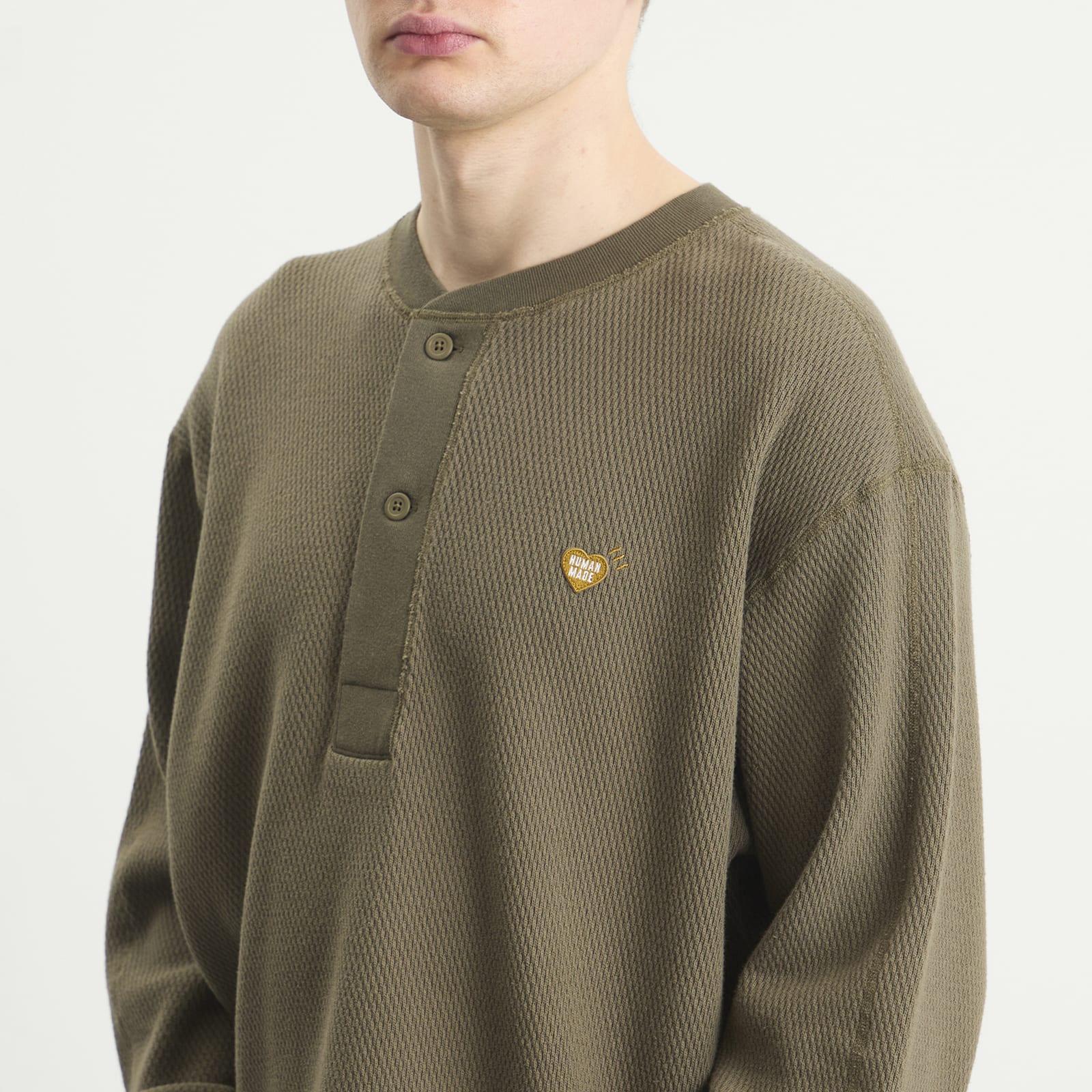 Human Made Henley Neck Small Heart Shirt in Green for Men | Lyst UK