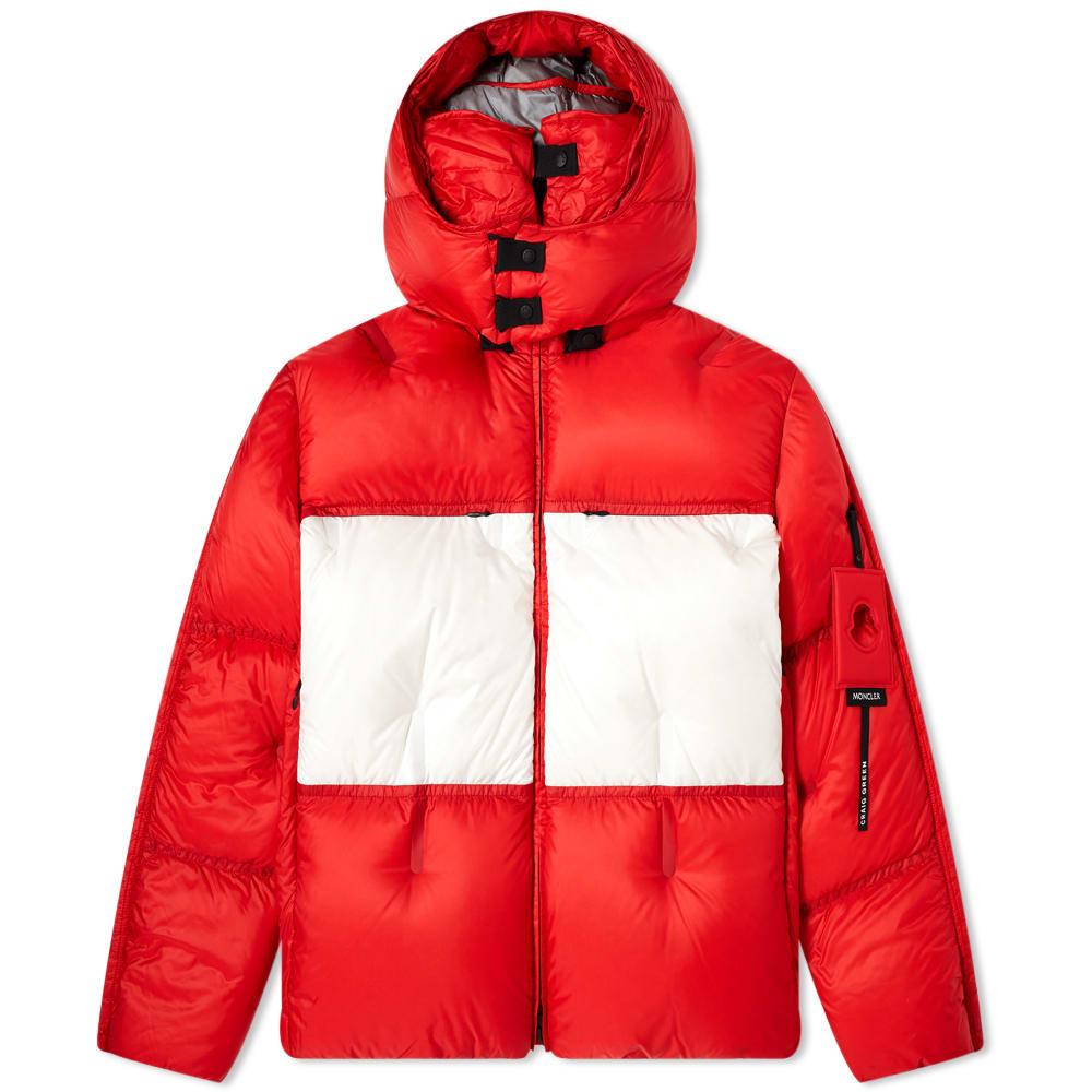 red and white moncler jacket