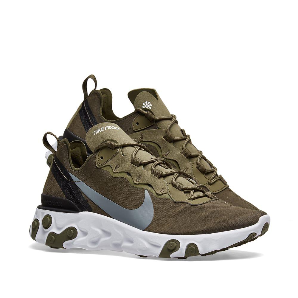 nike react element 55 olive green