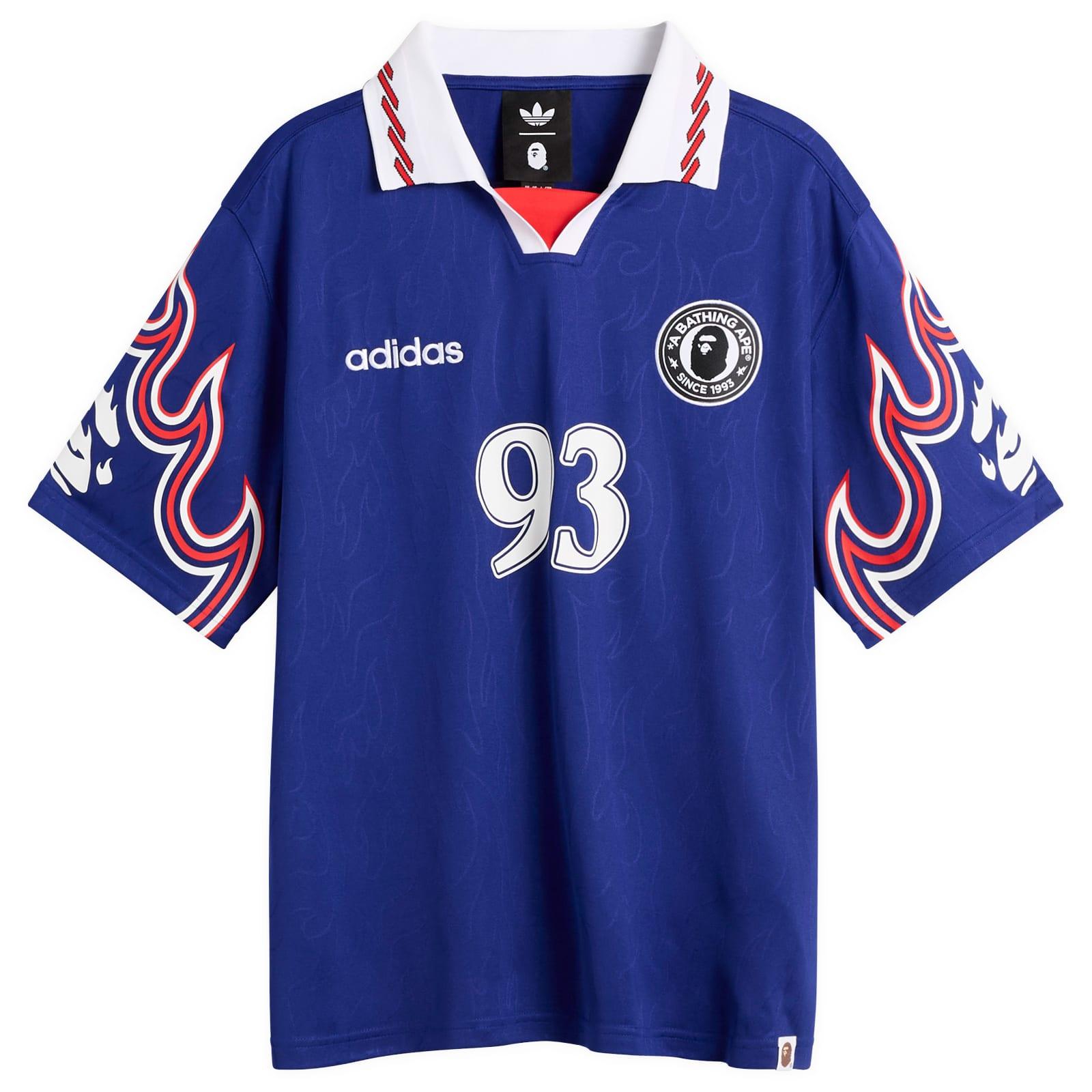 A BATHING APE フットボールシャツ ネイビー adidas X A Bathing Ape Football Flame Jersey in Blue for Men | Lyst
