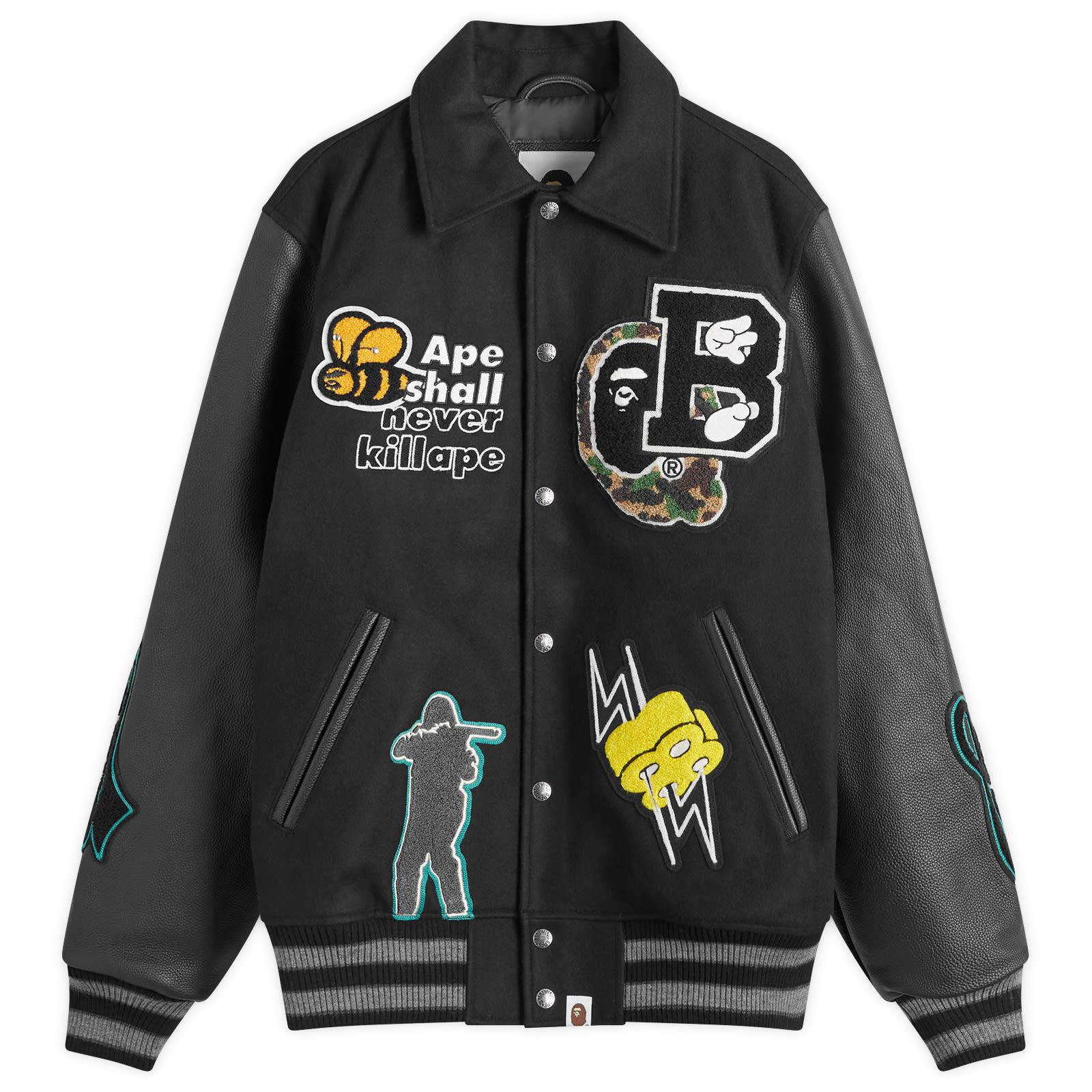 A Bathing Ape Bape Varsity Jacket in Black for Men Lyst Canada