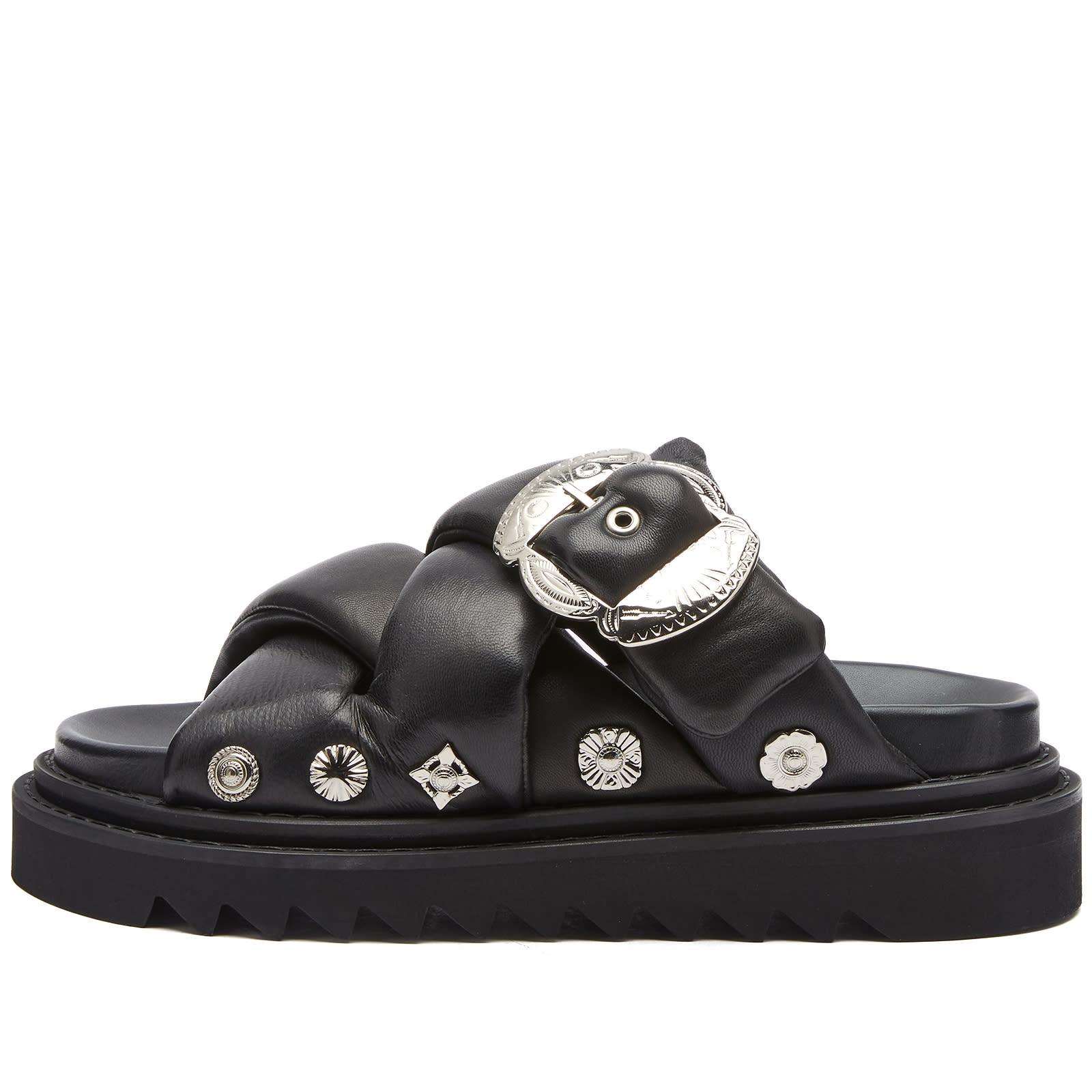 Toga Toga Platform Padded Slider Sandals in Black | Lyst