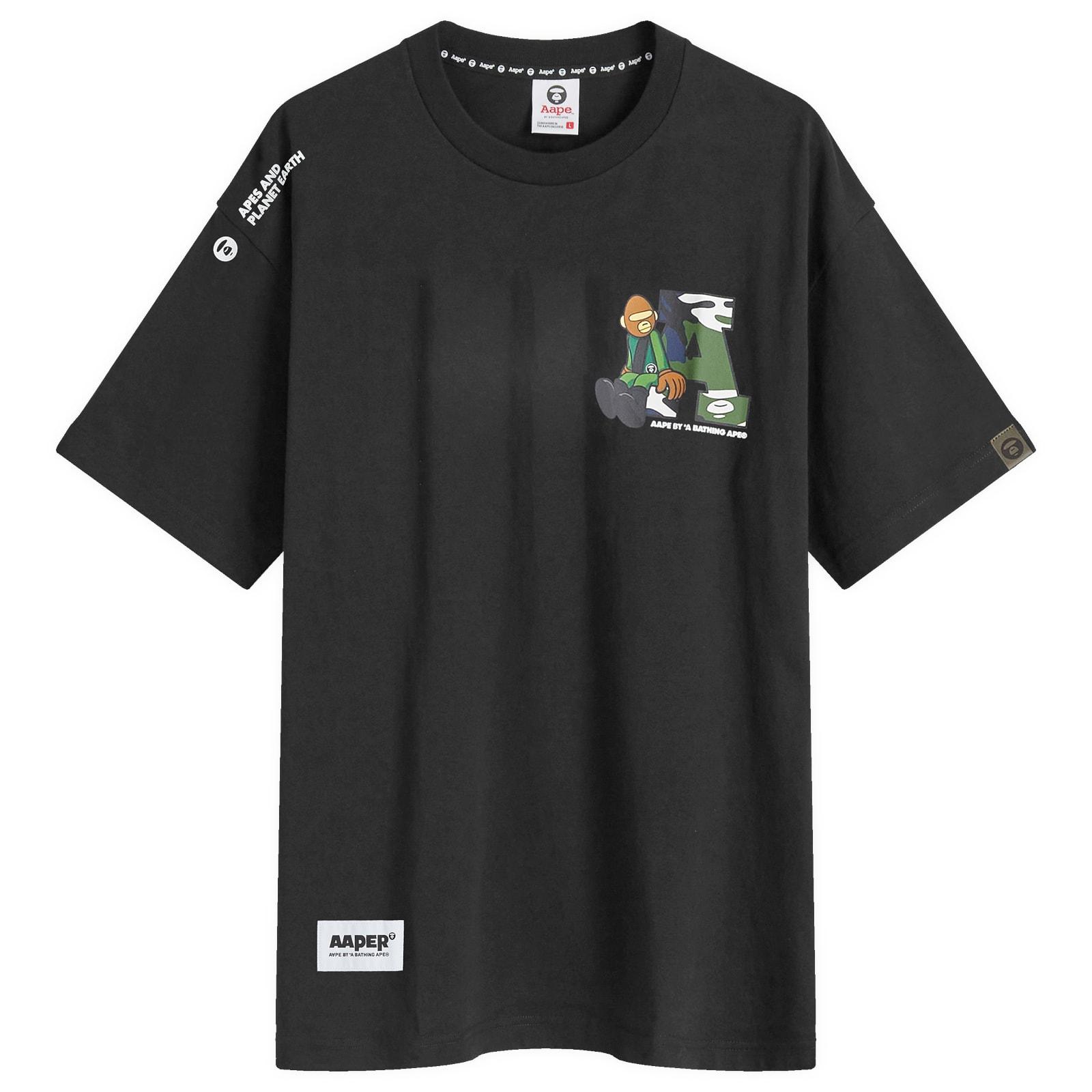 Aape By A Bathing Ape Aape Planet Earth T-Shirt in Black for Men 
