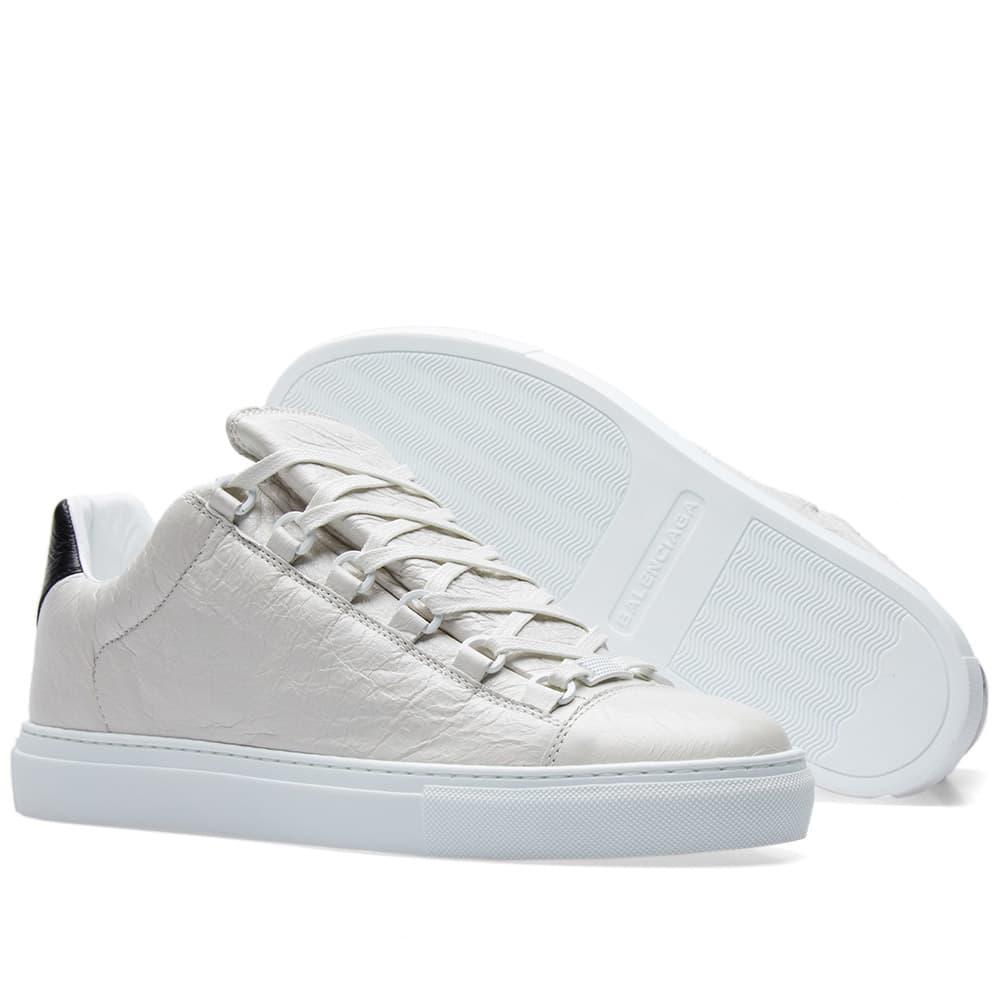 Balenciaga Leather Arena Low Creased in White - Lyst