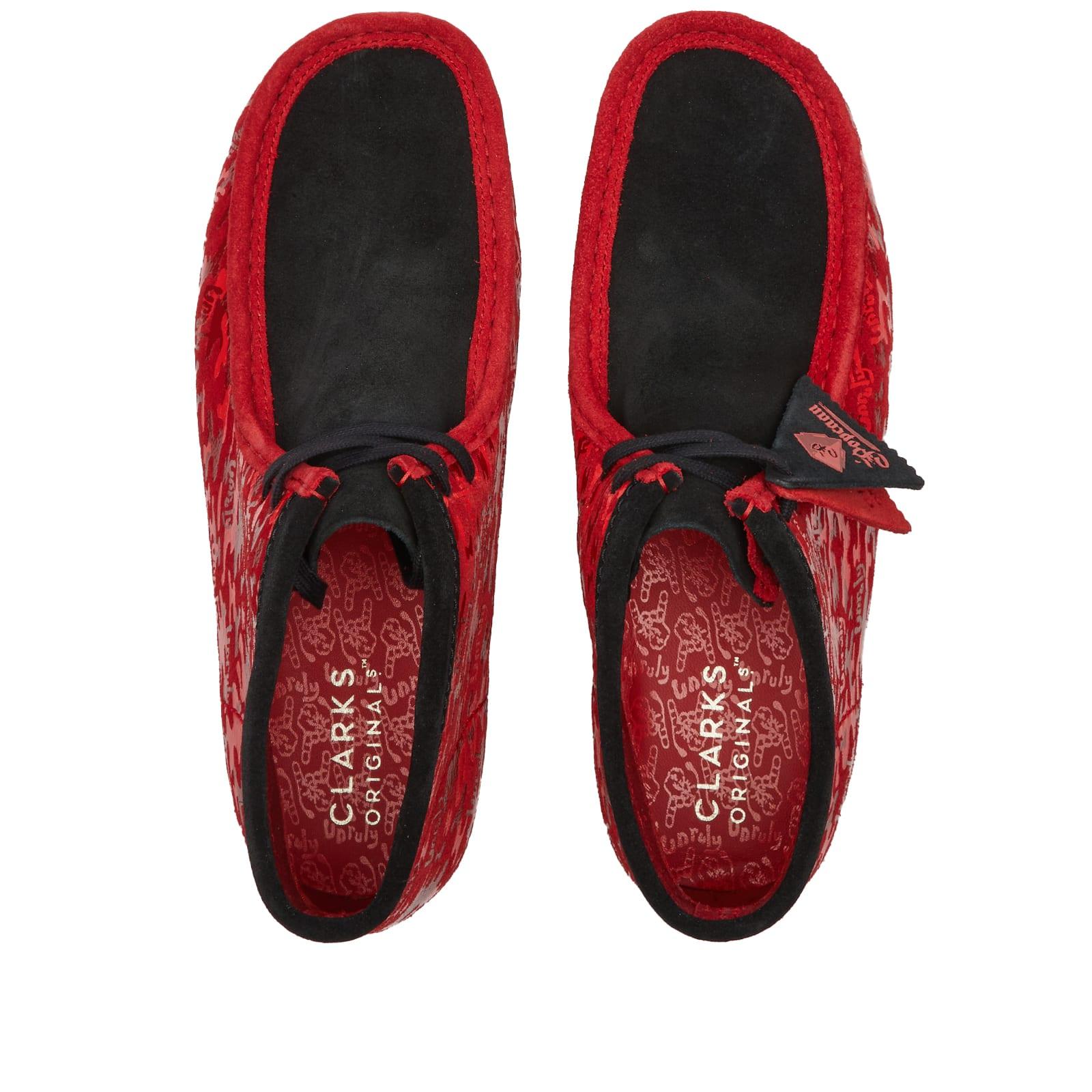 CLARKS Original Popcaan Collab Red Black Camouflage Wallabee Shoes Popcaan main image 3