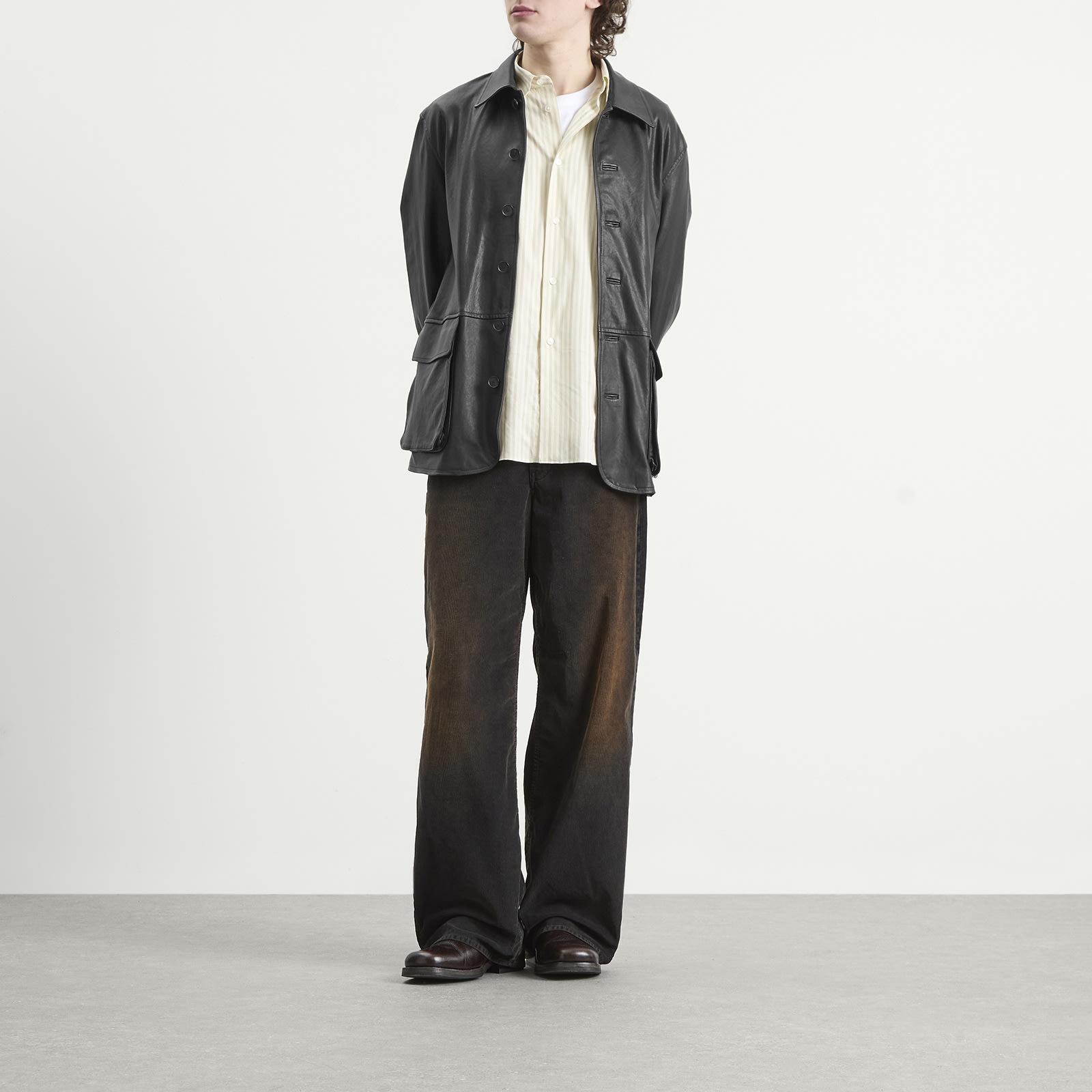 AURALEE Textured Lamb Leather Blouson in Gray for Men | Lyst