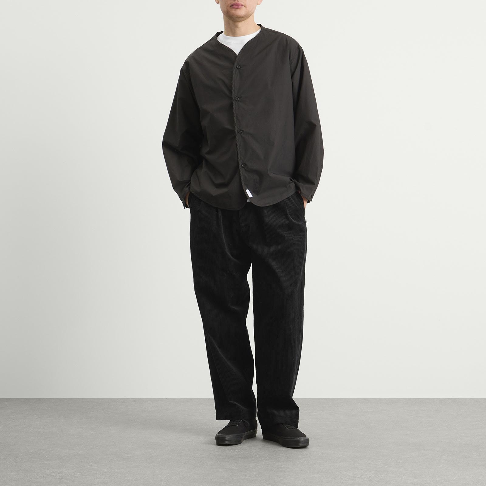 WTAPS Scout 01 Broadcloth Collarless Shirt in Black for Men | Lyst