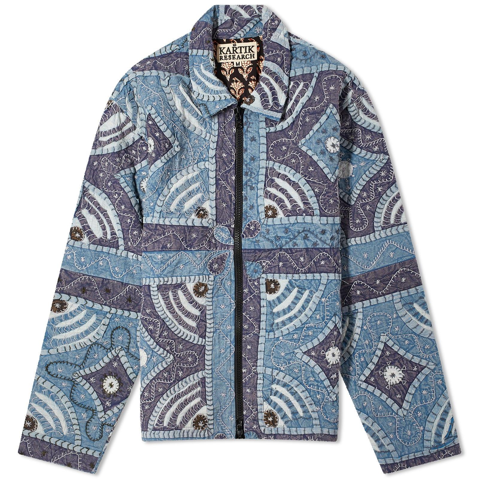Kartik Research Patchwork Zip Jacket in Blue for Men | Lyst