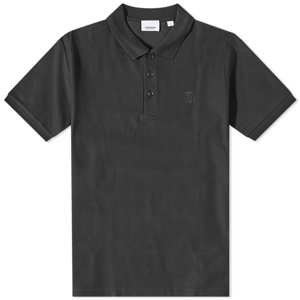 Burberry Eddie Tb Circle Logo Polo Shirt in Black for Men | Lyst