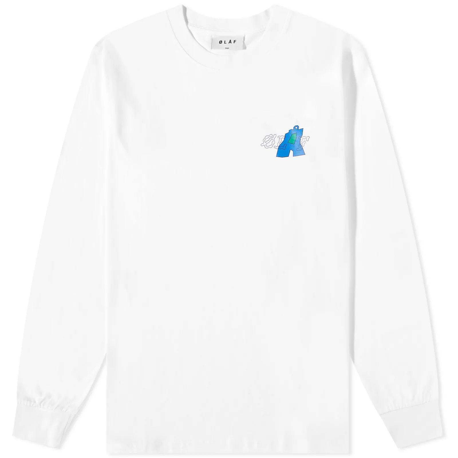 OLAF HUSSEIN Long Sleeve Map T shirt in White for Men Lyst Canada