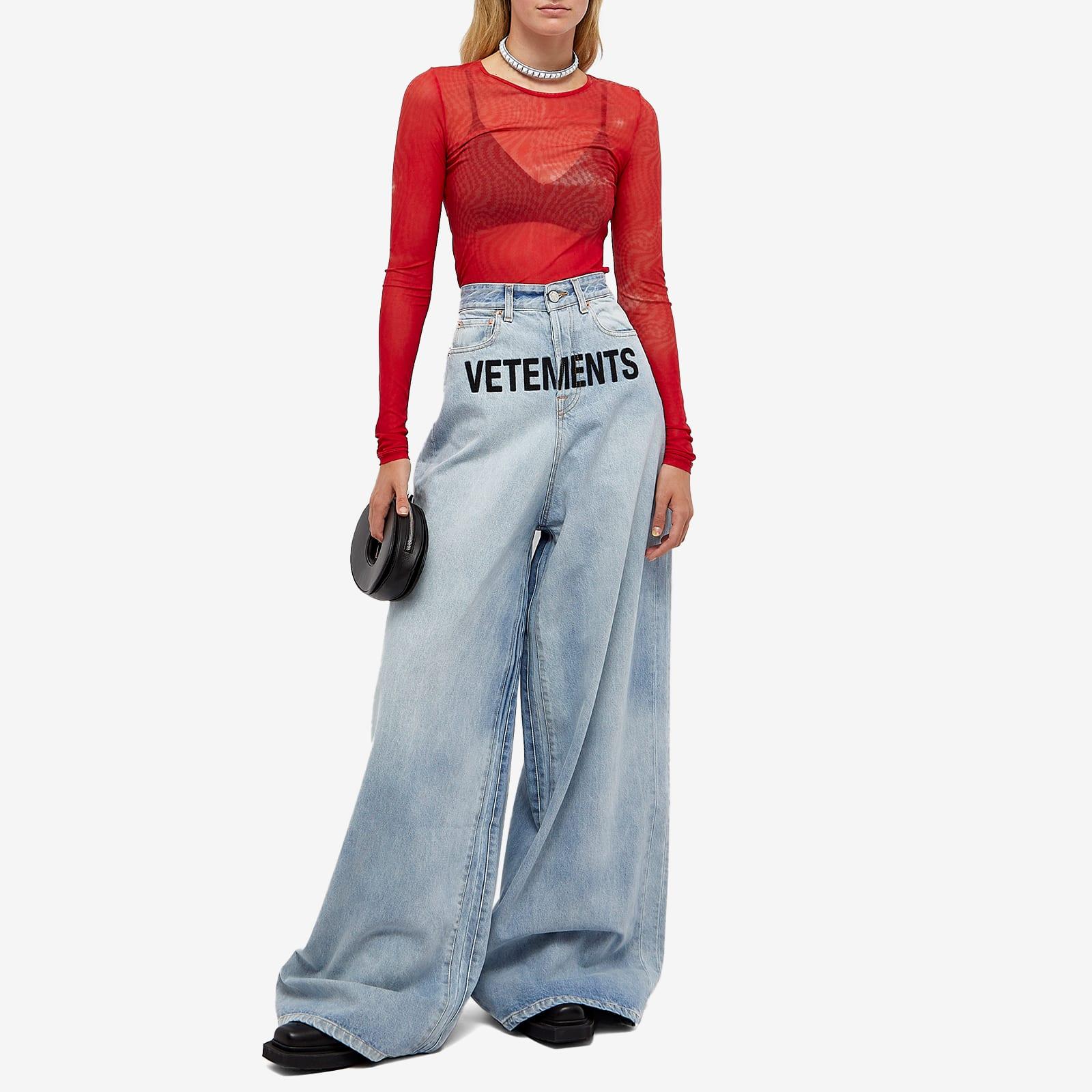Vetements Embroidered Logo baggy Jeans in Blue | Lyst 