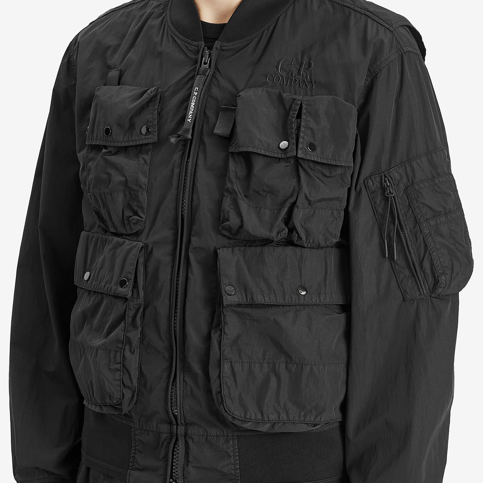 C.P. Company Chrome-R Multipocket Bomber Jacket in Black for