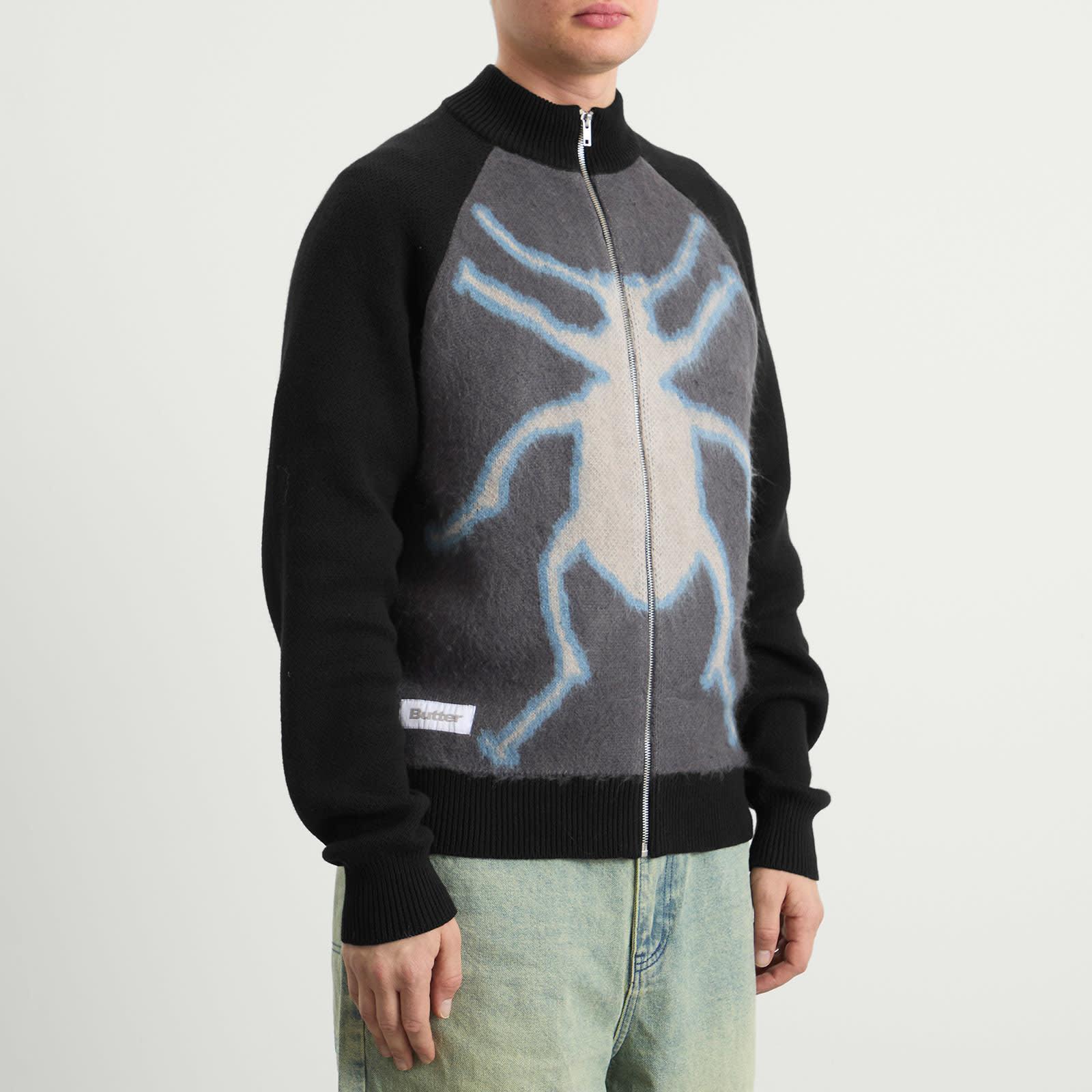 Butter Goods Beetle Zip Knit Sweater in Black for Men | Lyst