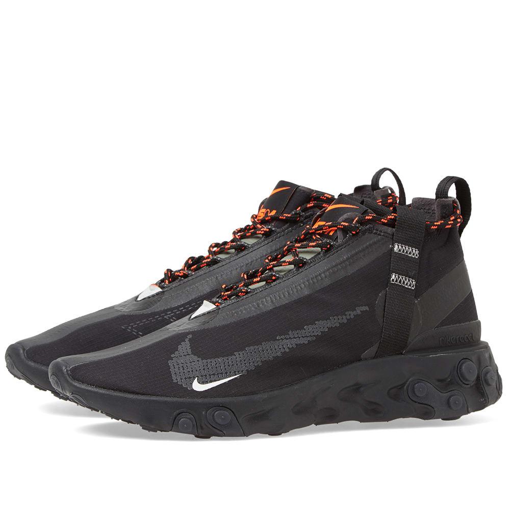 Nike Synthetic React Runner Mid Wr Ispa Shoes in Black/White 