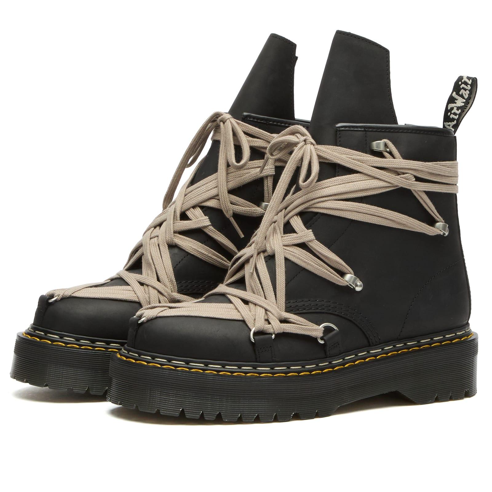 Rick Owens X Dr Martens 1460 Quad Sole Megalace Boot in Black for