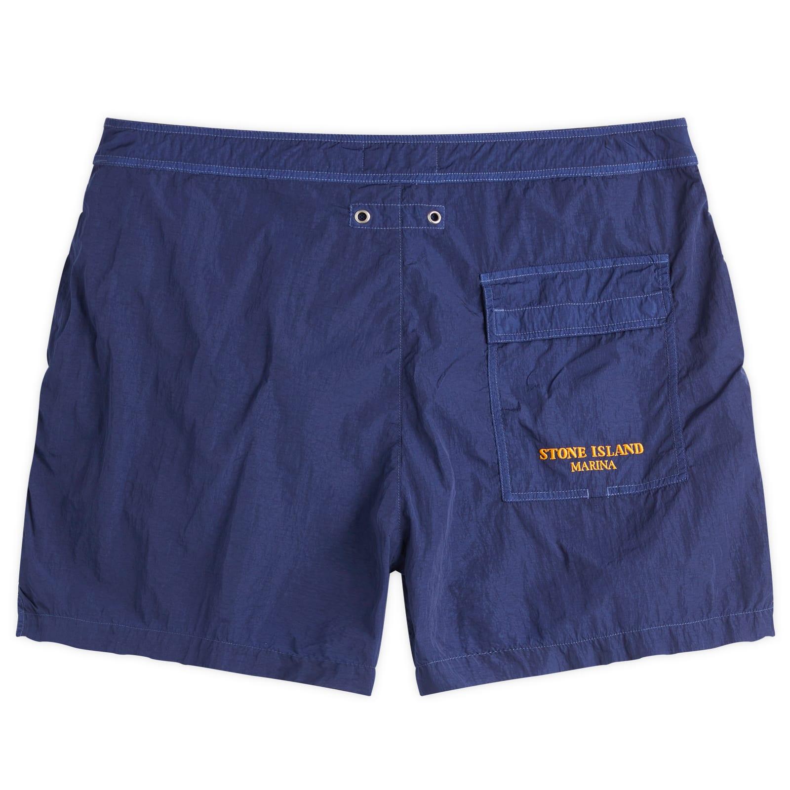 Stone Island Marina Shiny Nylon Swim Shorts in Blue for Men Lyst UK