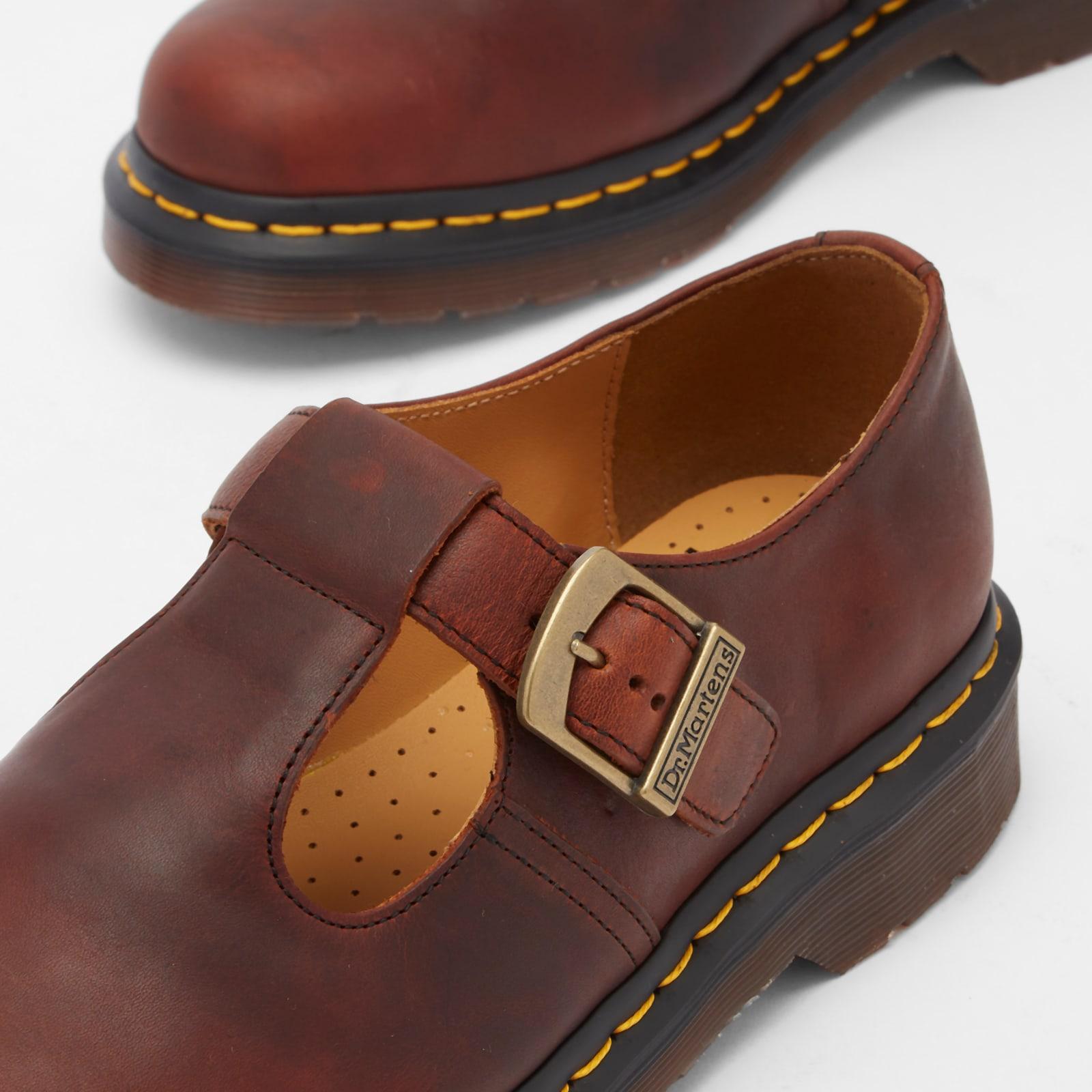 Dr. Martens Leather T-Bar Mary Jane Shoes in Brown | Lyst
