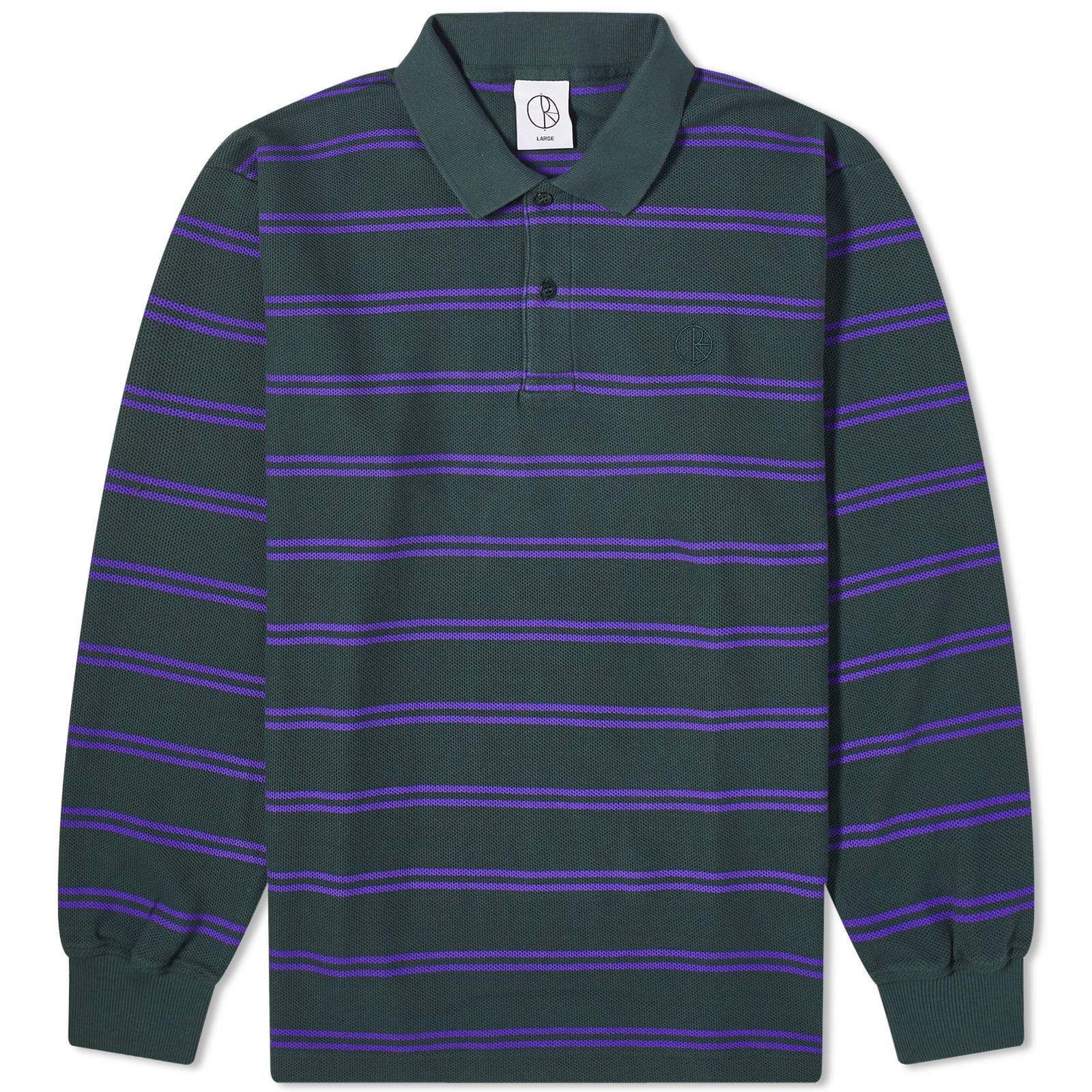 POLAR SKATE Long Sleeve Stripe Polo Shirt in Blue for Men | Lyst