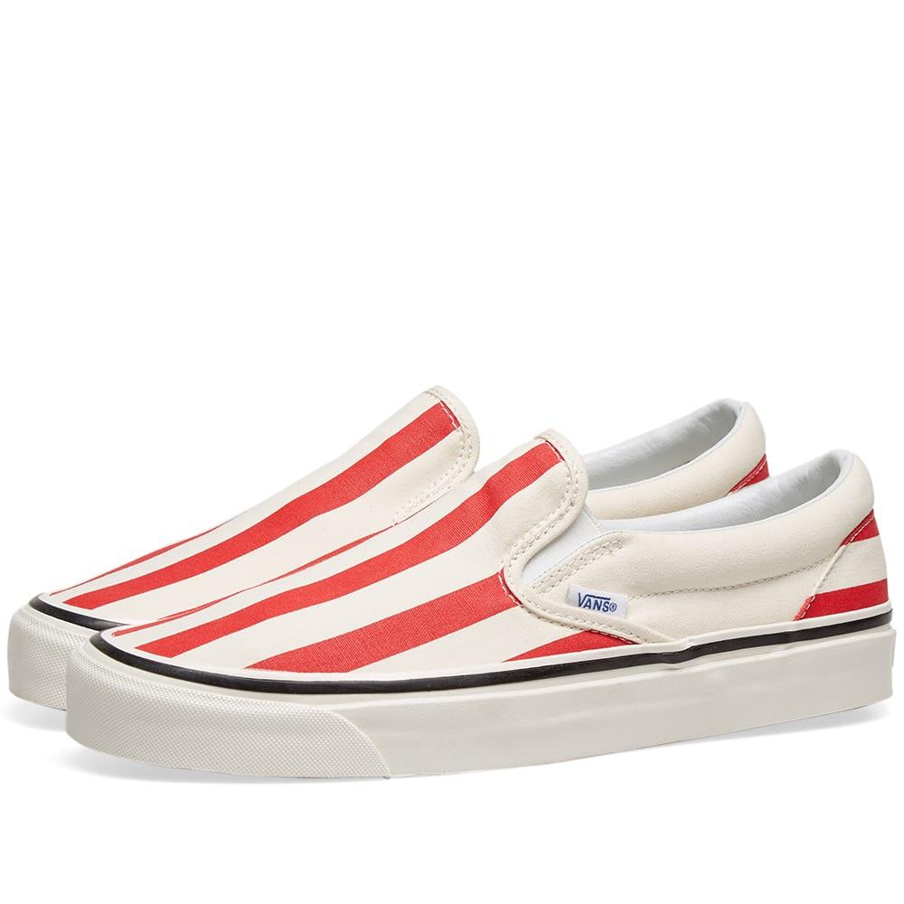 Rund Bemyndigelse overbelastning Vans Canvas Red And White Striped Classic 98 Dx Slip-on Sneakers - Lyst