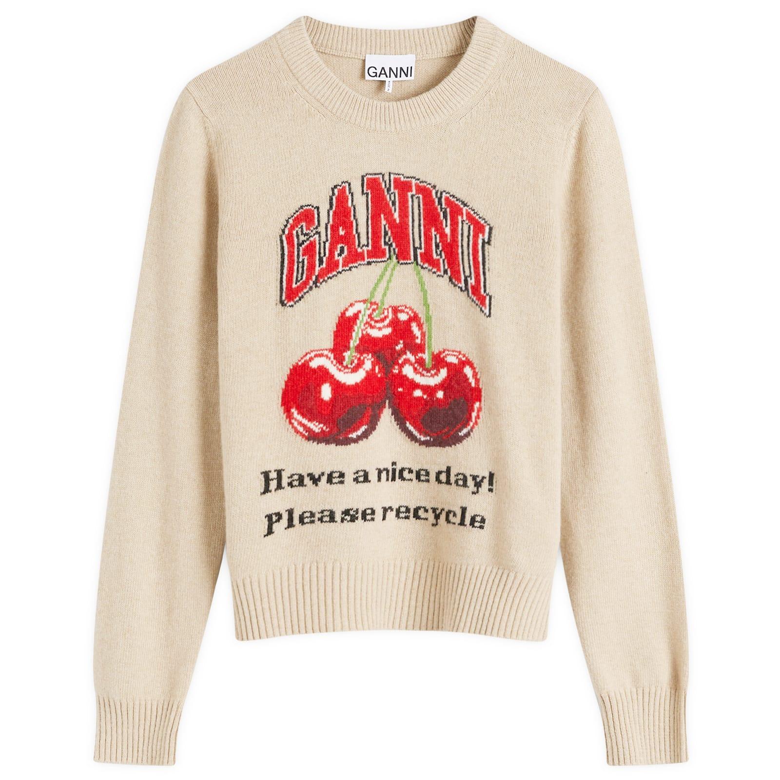 【関税＆送料込み】Ganni Puppies Wool T-Shirt ganni-Safari-Graphic-Wool-Mix-
