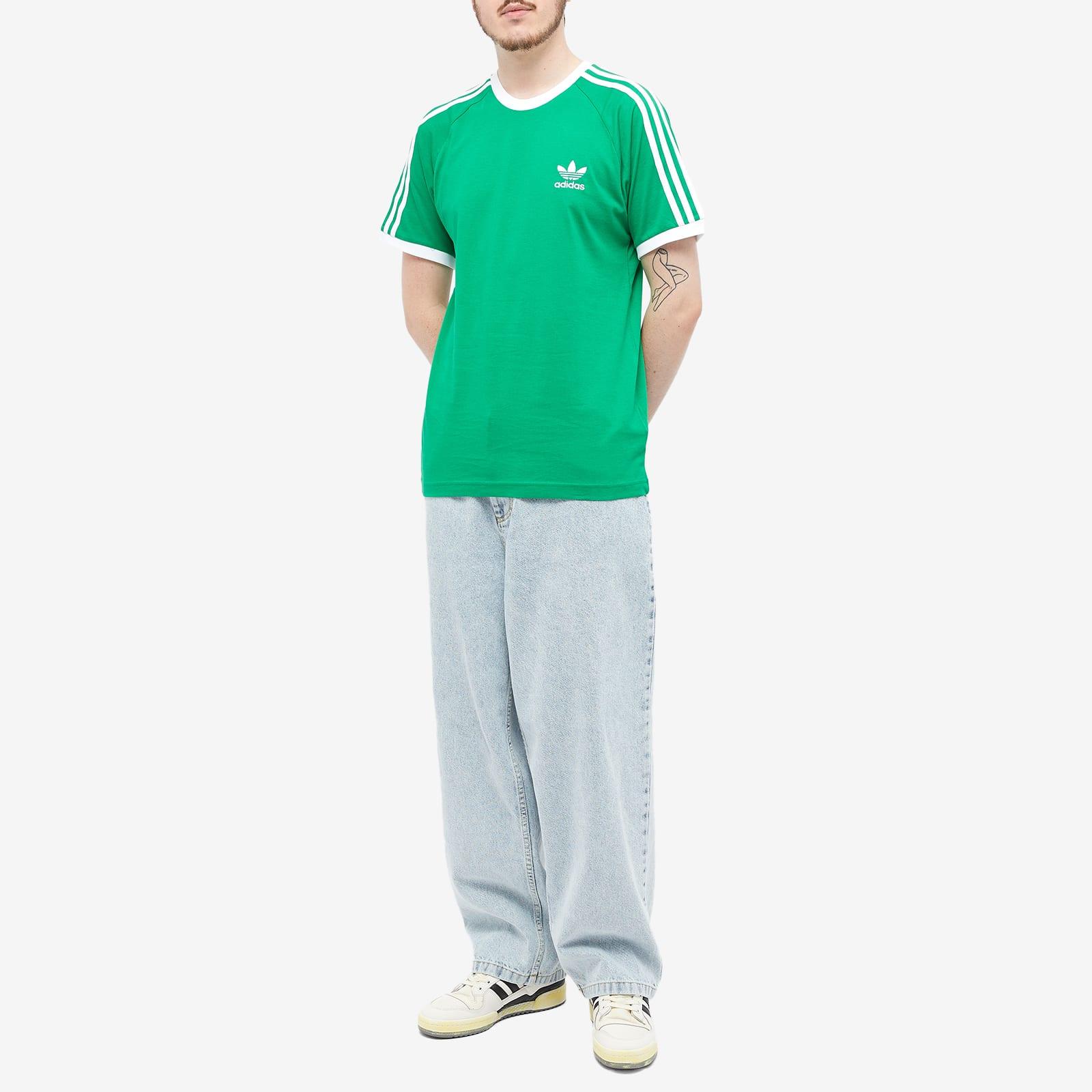 adidas 3 Stripe T-shirt in Green for Men | Lyst