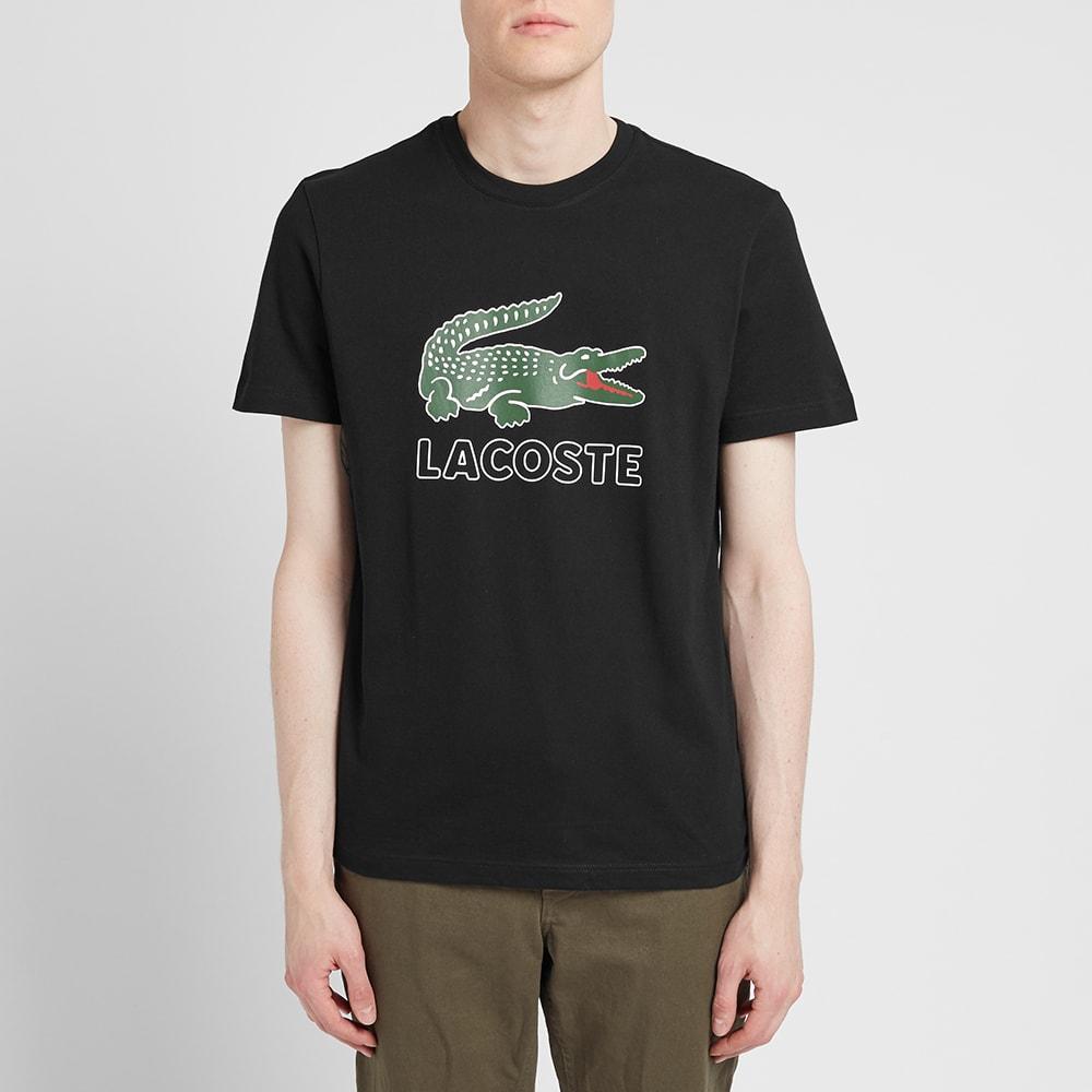 Lacoste Cotton Big Croc Logo Tee in Black for Men - Save 42% - Lyst