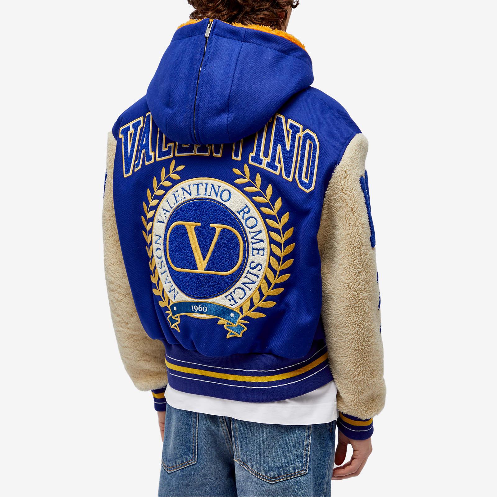 Valentino Allover Logo Zip Up Jacket Navy/White