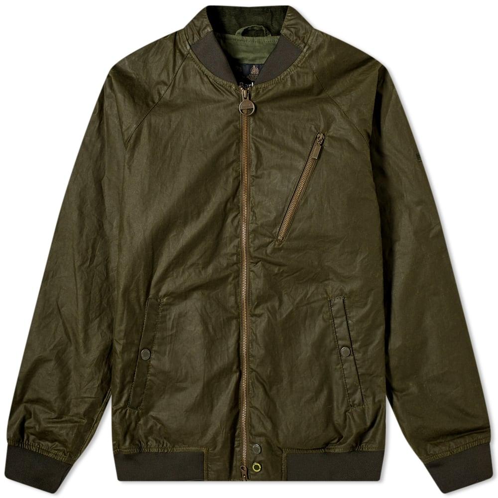 Barbour Cotton International Glendale Wax Bomber Jacket in Green for ...
