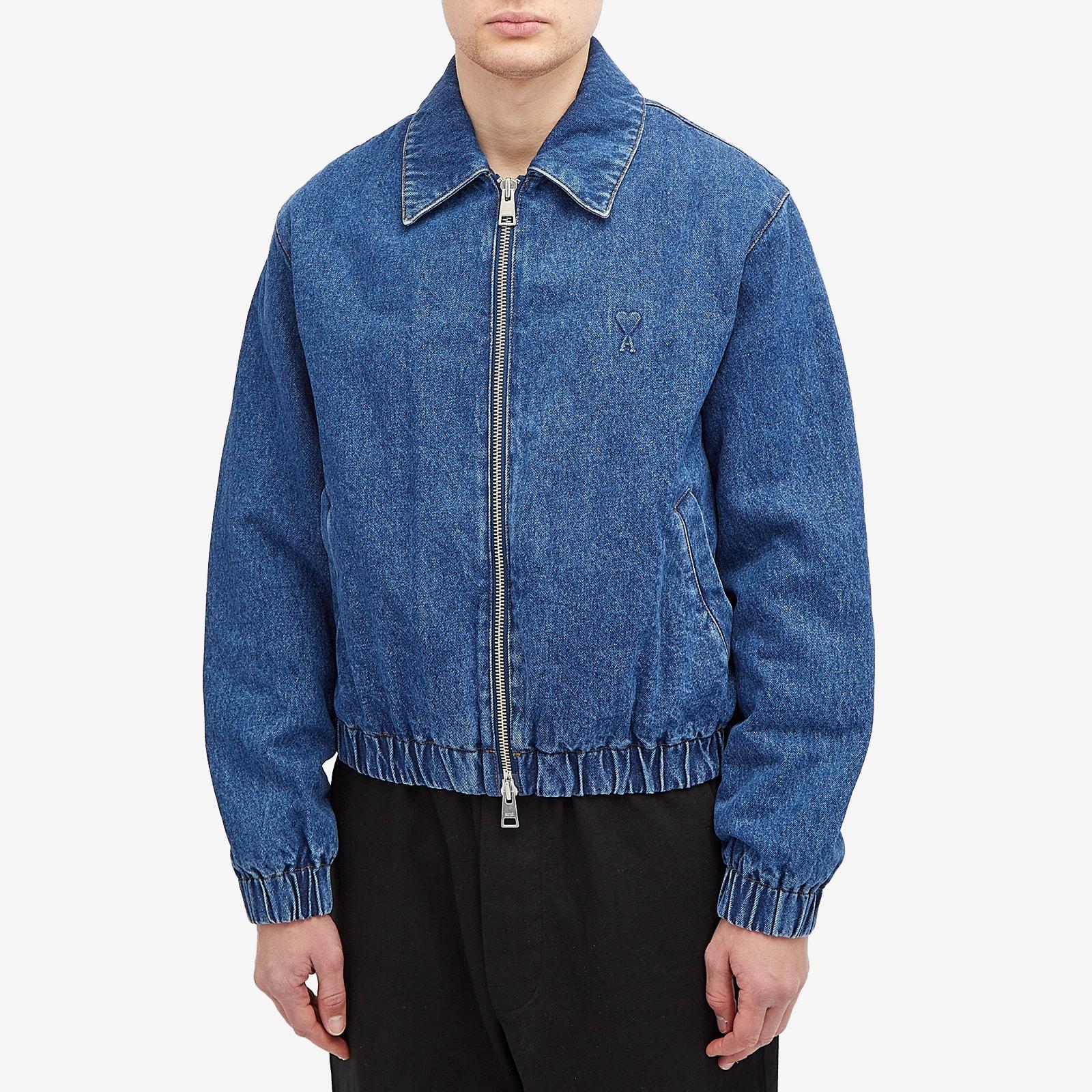 ami デニム ボンバージャケット Ami Paris Zipped Denim Bomber Jacket in Blue for Men | Lyst