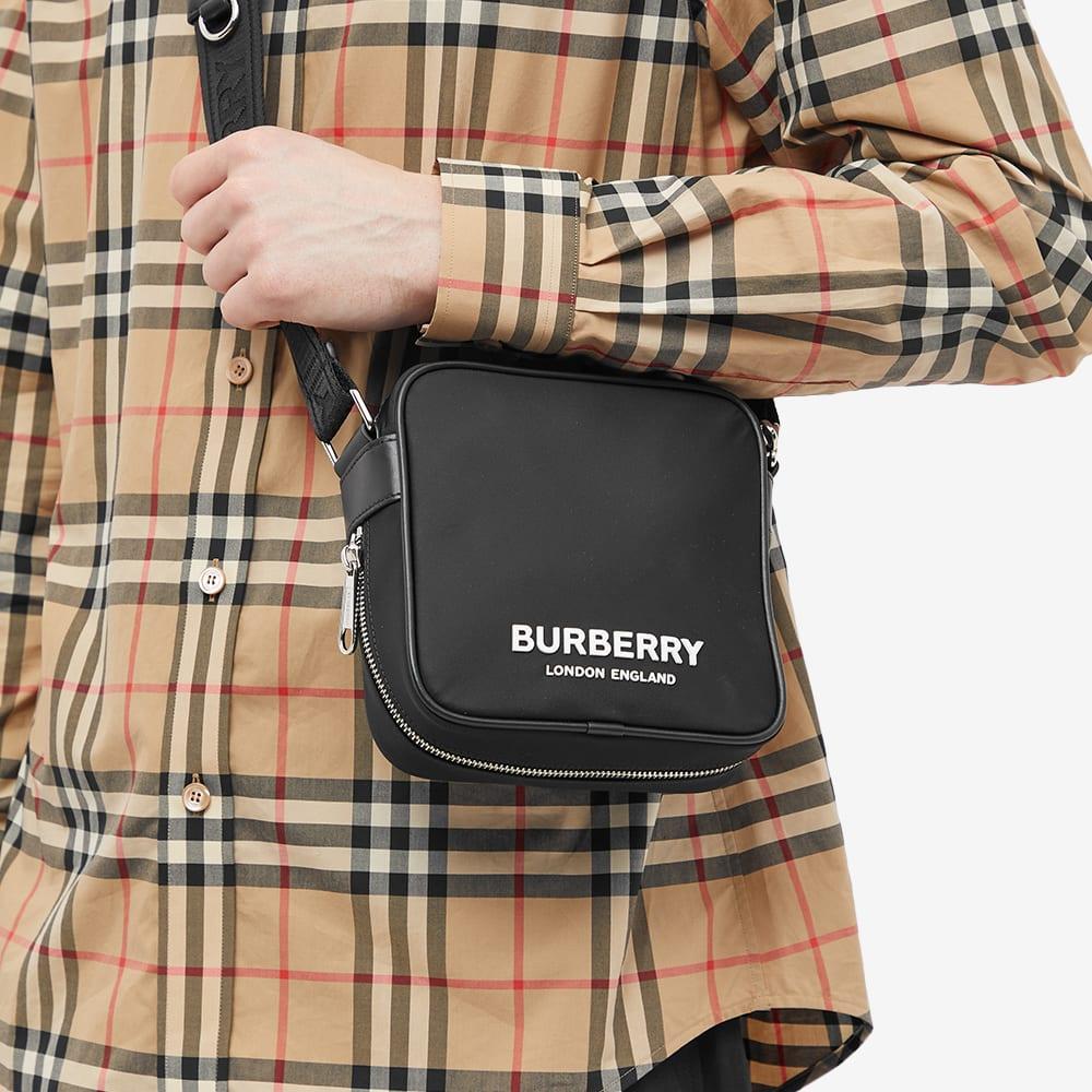 Black Burberry England check messenger cross body bag