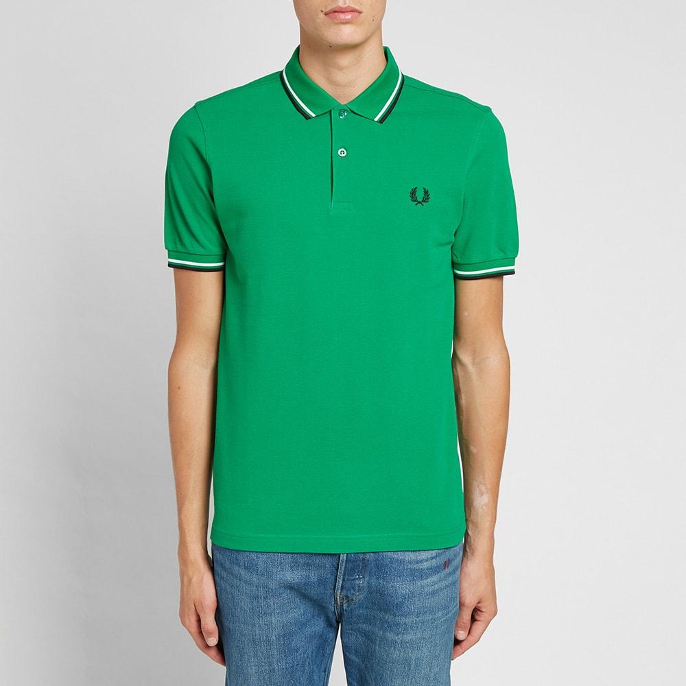 fred perry twin tipped polo t shirt green