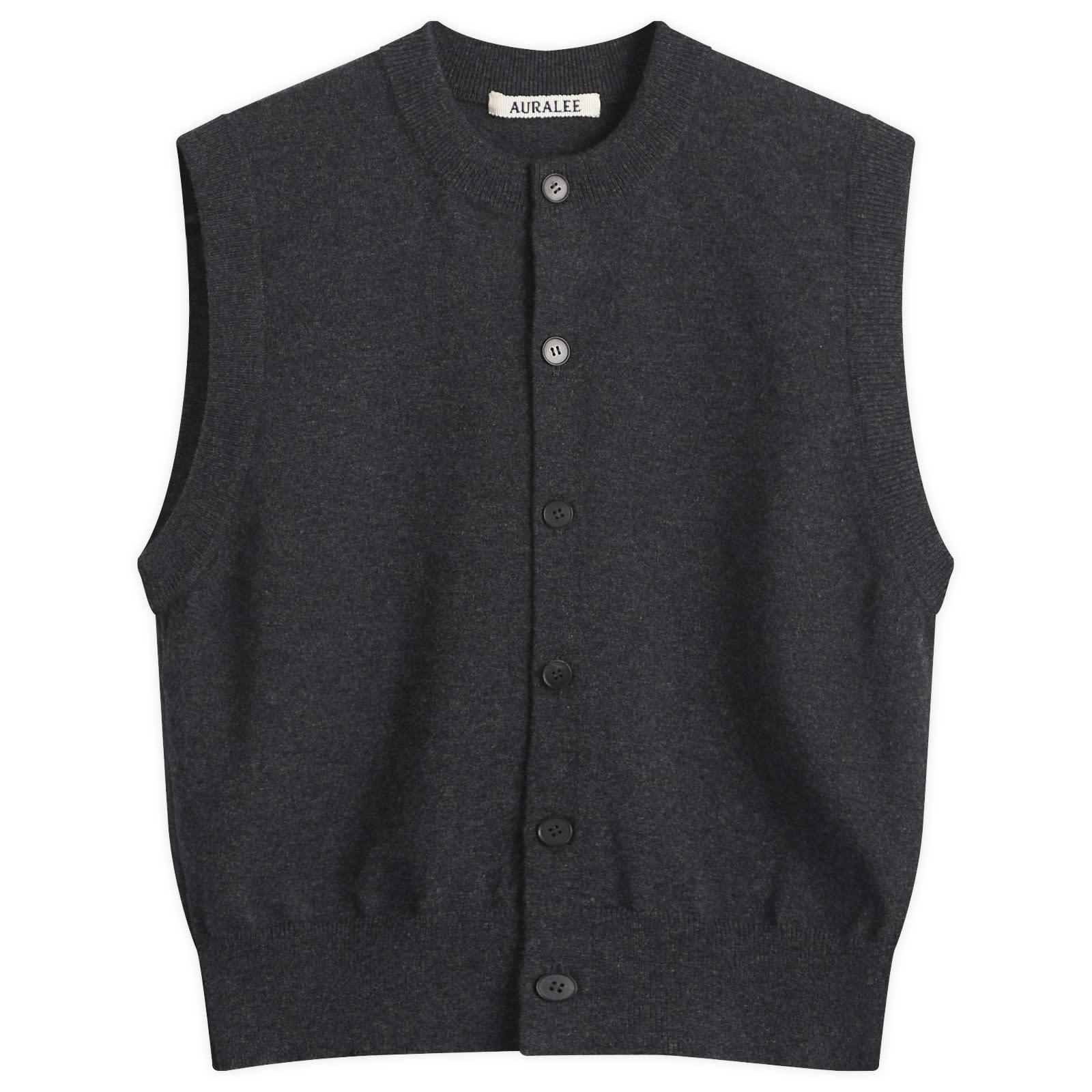 AURALEE High Twist Wool Knit Vest in Blue | Lyst
