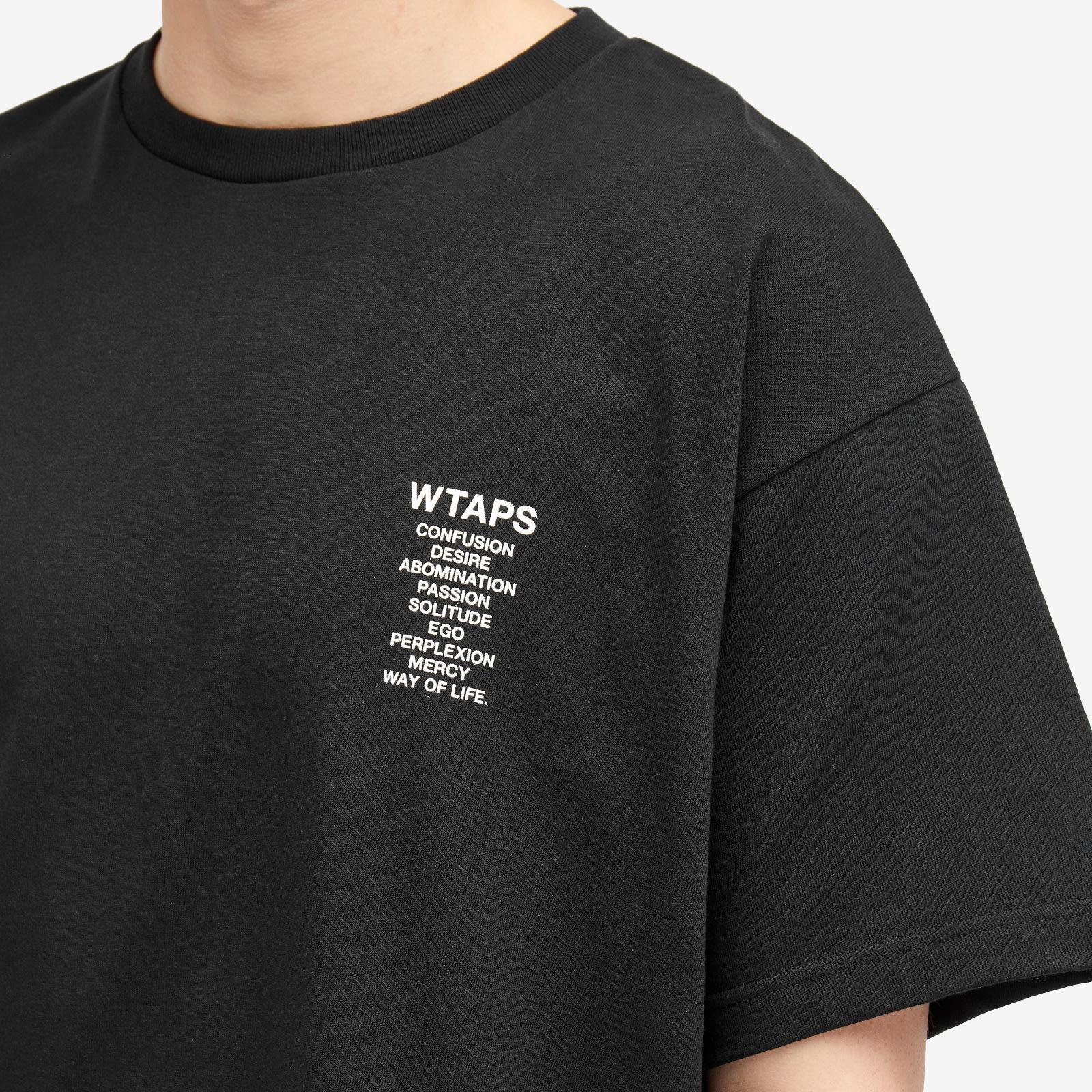 WTAPS Printed Cotton Ingredients Spec Tee in Black for Men WTAPS Printed Cotton Ingredients Spec Tee in Black for Men