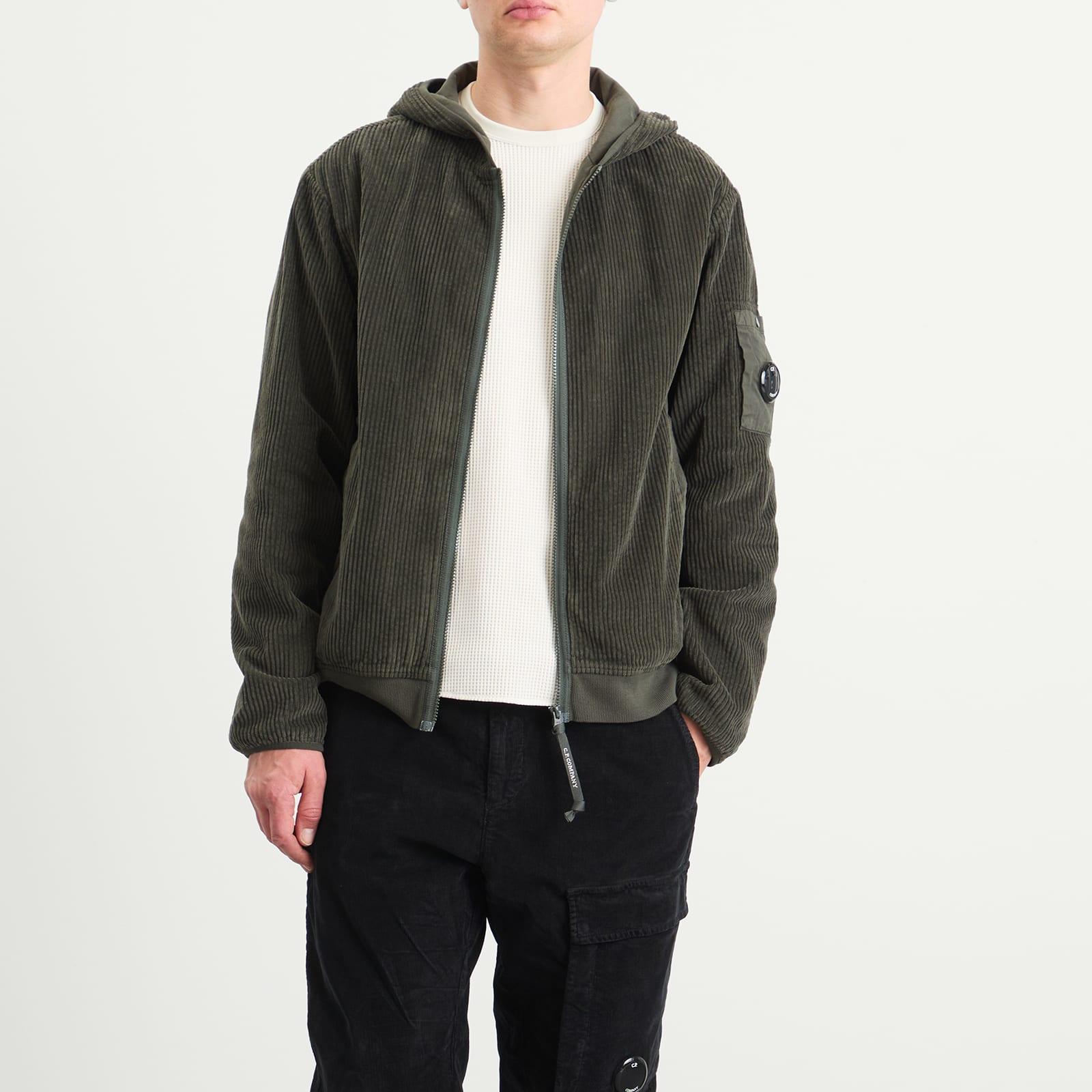 C.P. Company Corduroy Lens Zip Hoodie in Black for Men | Lyst UK