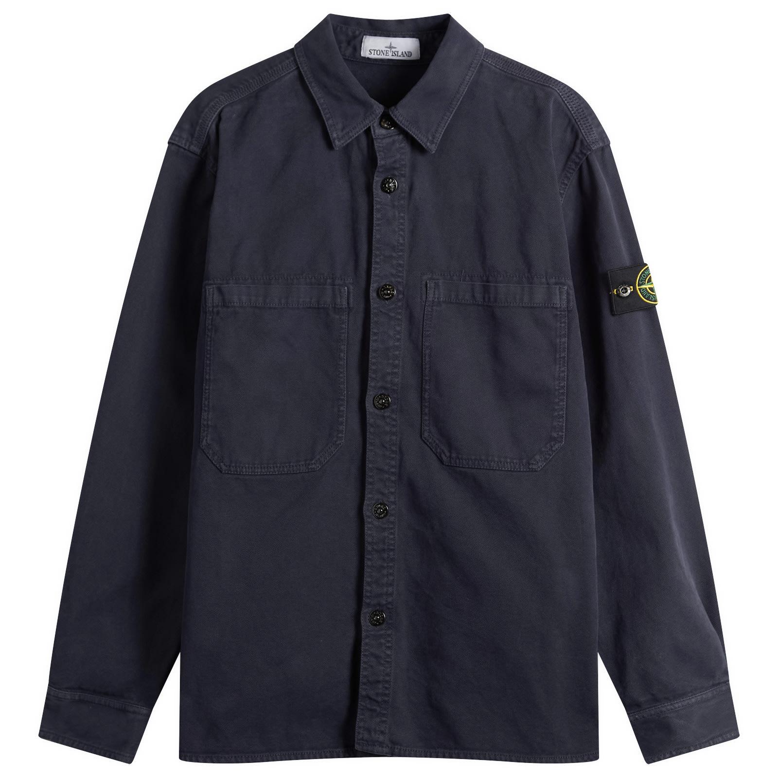 Stone Island Old Effect Garment Dyed Overshirt in Blue for Men | Lyst